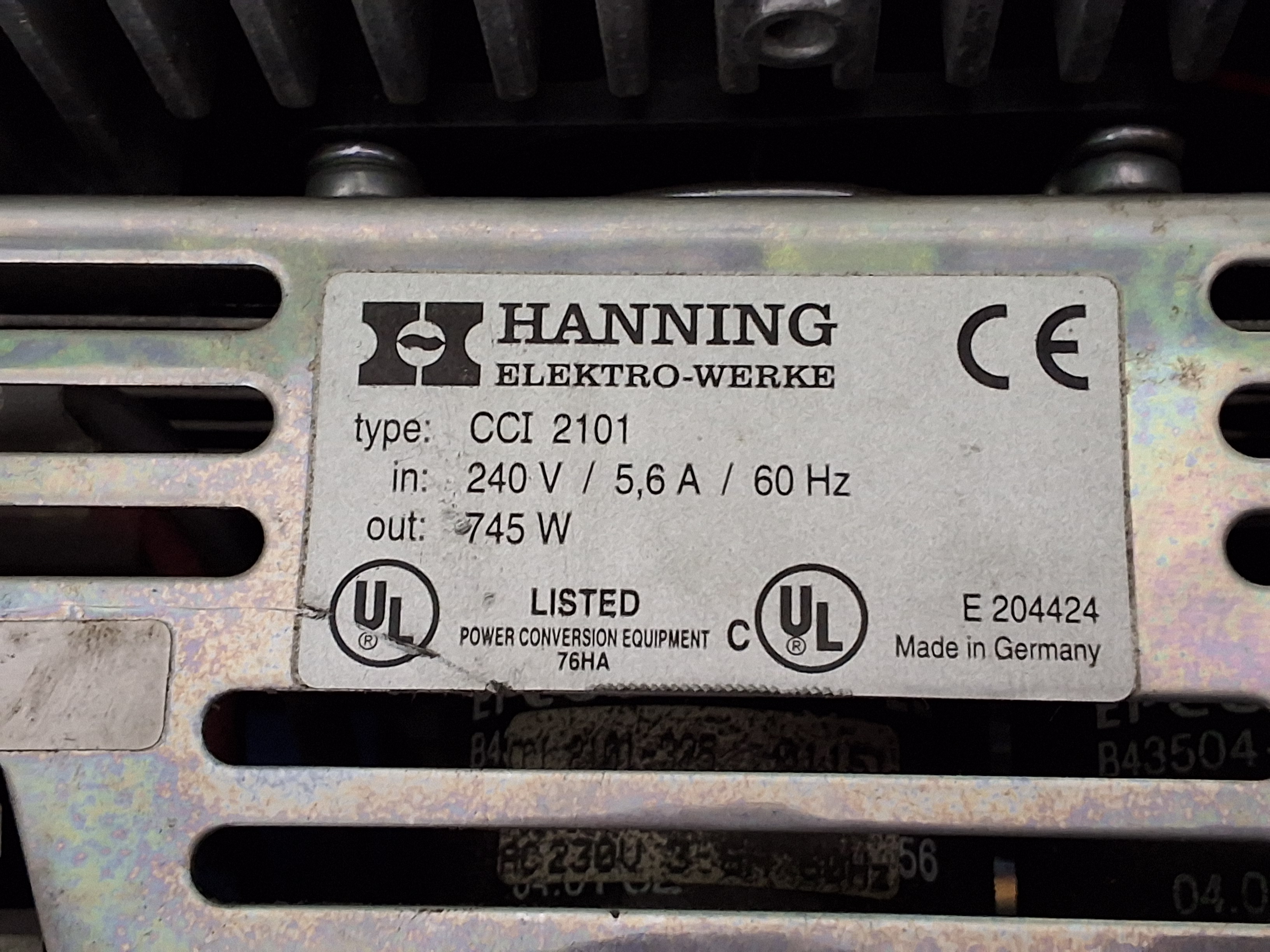 Used HANNING CCI 2000 / CCI 2101 SPS-INTERFACE MODULE MODEL-NR. 16057101