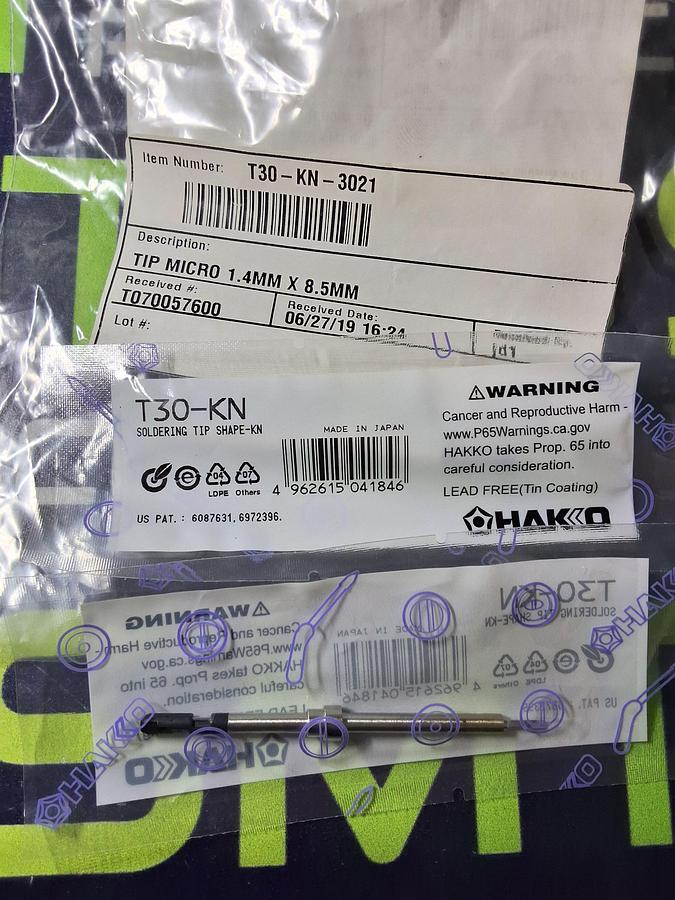 HAKKO T30-KN SOLDERING TIP; KNIFE 1.4mm x 8.5mm - BRAND NEW