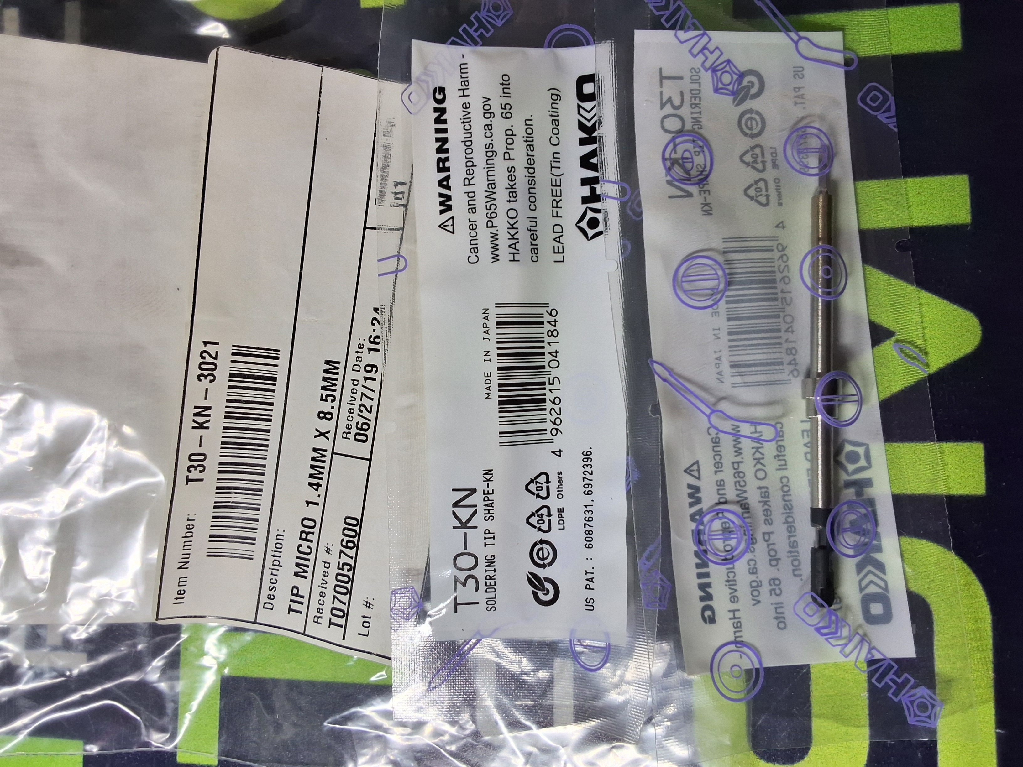 HAKKO T30-KN SOLDERING TIP; KNIFE 1.4mm x 8.5mm - BRAND NEW