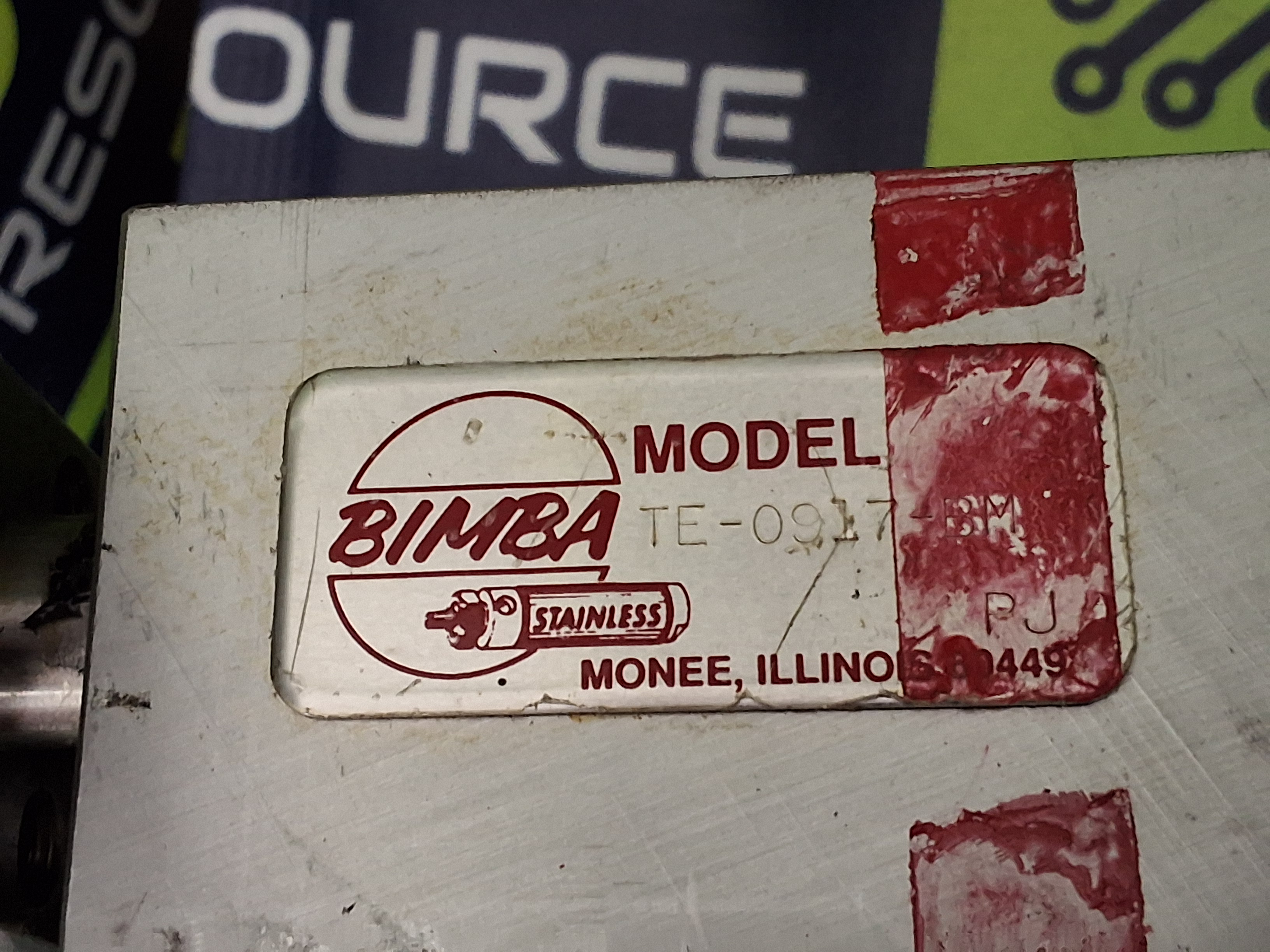 Used BIMBA TE-0917-BM PNEUMATIC CYLINDER / DOUBLE-ACTING COMPOSITE LINEAR THRUSTER ACTUATOR