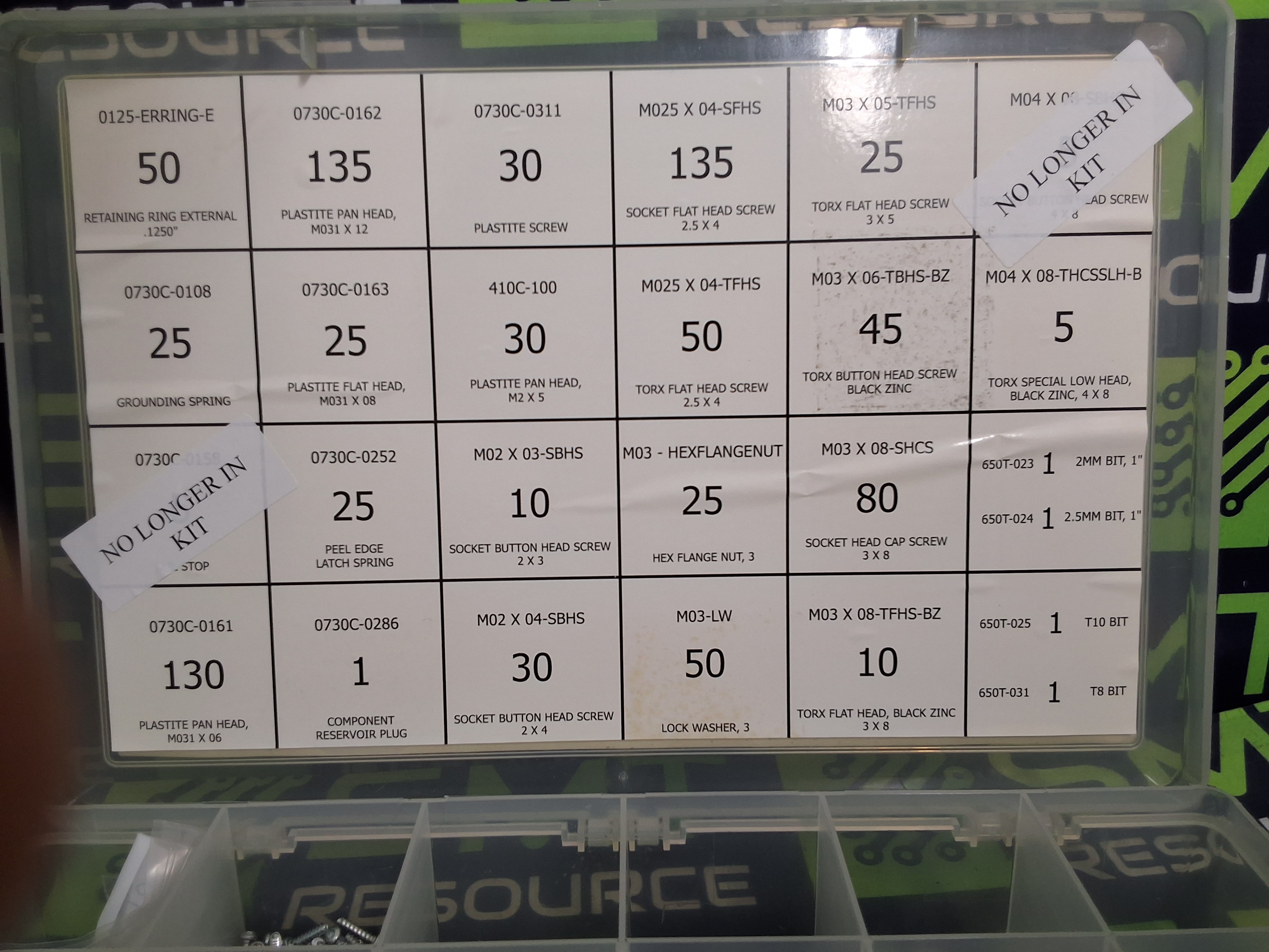 Used UNIVERSAL INSTRUMENTS 50912601 GREEN/GOLD TAPE FEEDER HARDWARE KIT