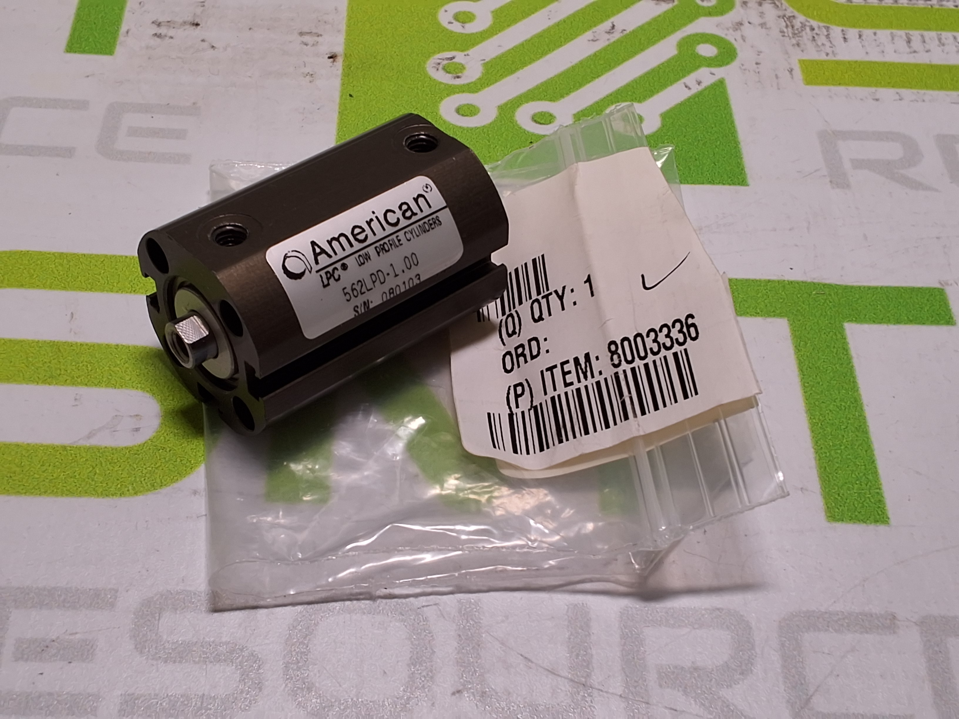 Used AMERICAN CYLINDER CO. 562LPD-1.00 PNEUMATIC AIR CYLINDER 