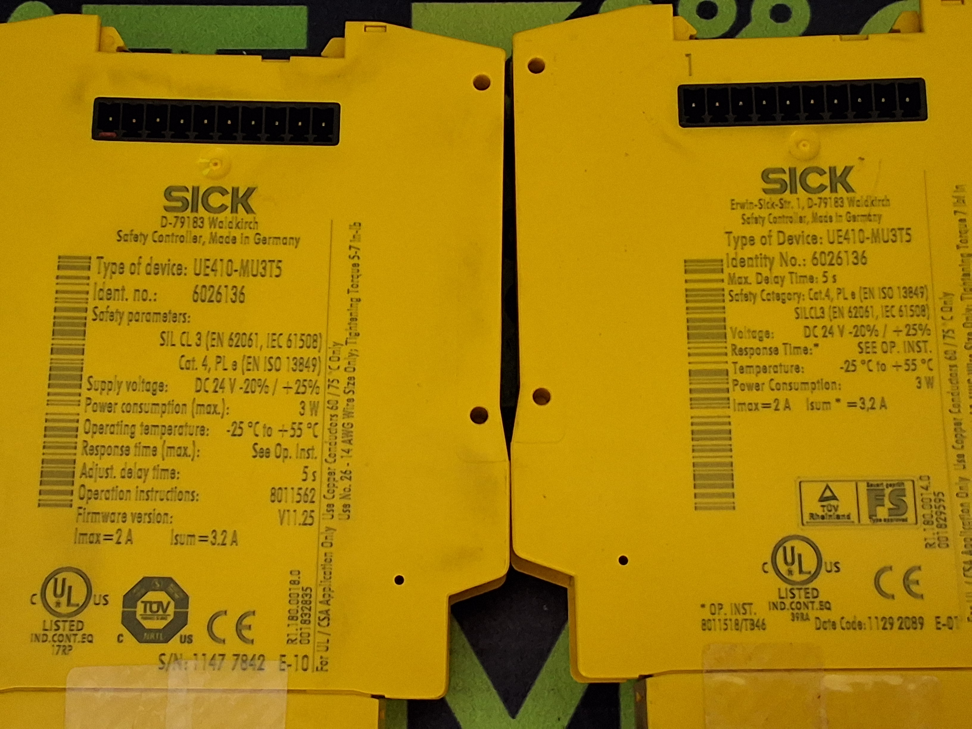 Used SICK 6026136 / UE410-MU3T5 / UE410-MU SAFETY RELAY CONTROLLER