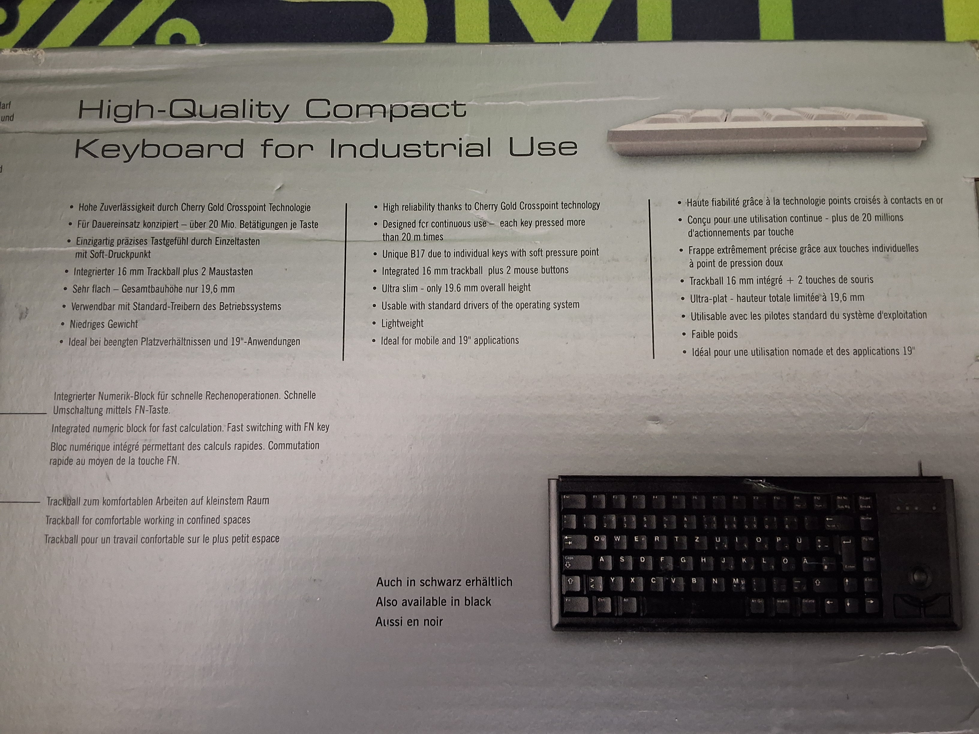 CHERRY G84-4400 ULTRASLIM KEYBOARD INTEGRATED TRACKBALL - BRAND NEW