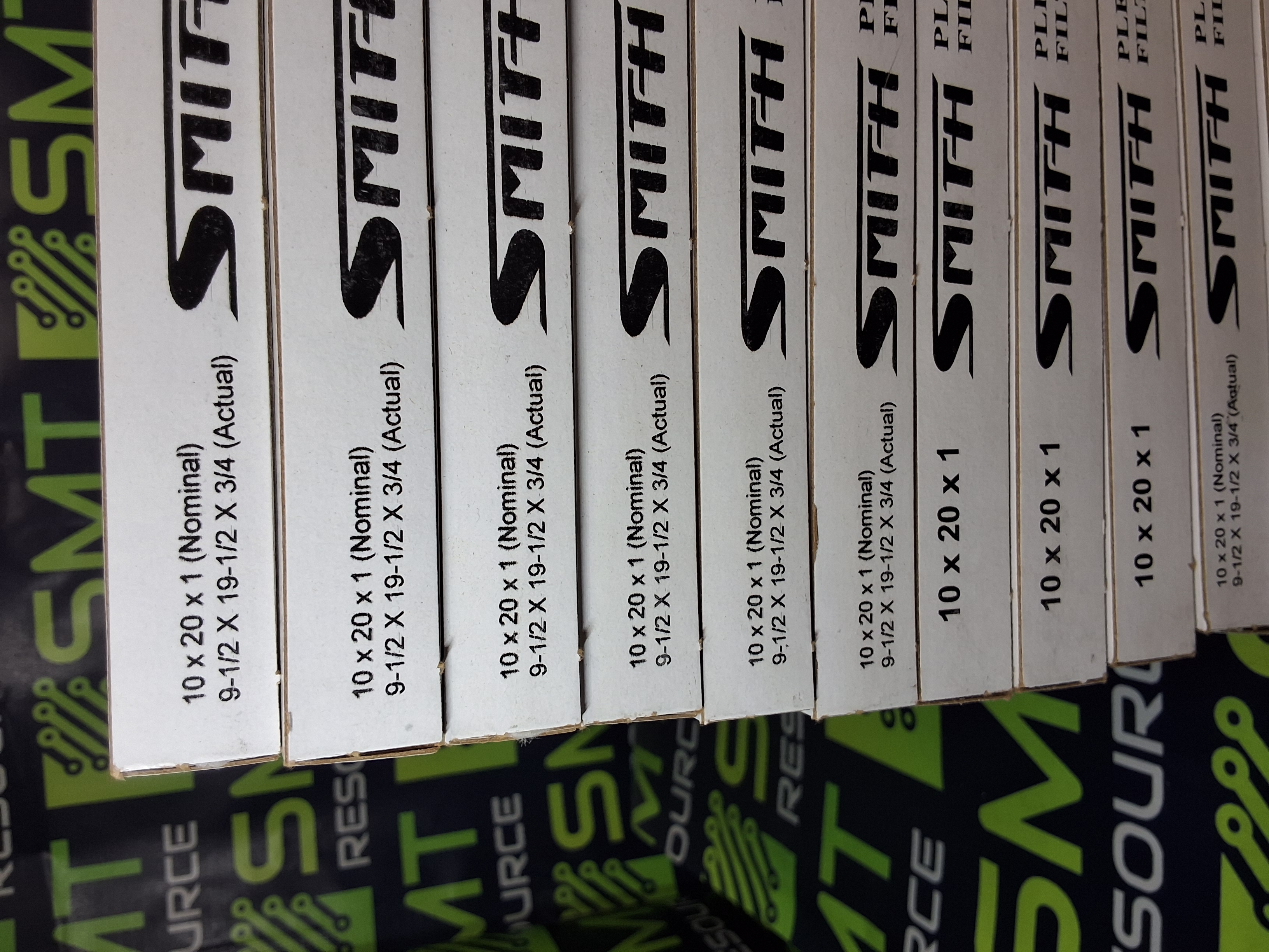 SMITH PLEATED FILTER 10x20x1 - LOT OF 12- BRAND NEW 
