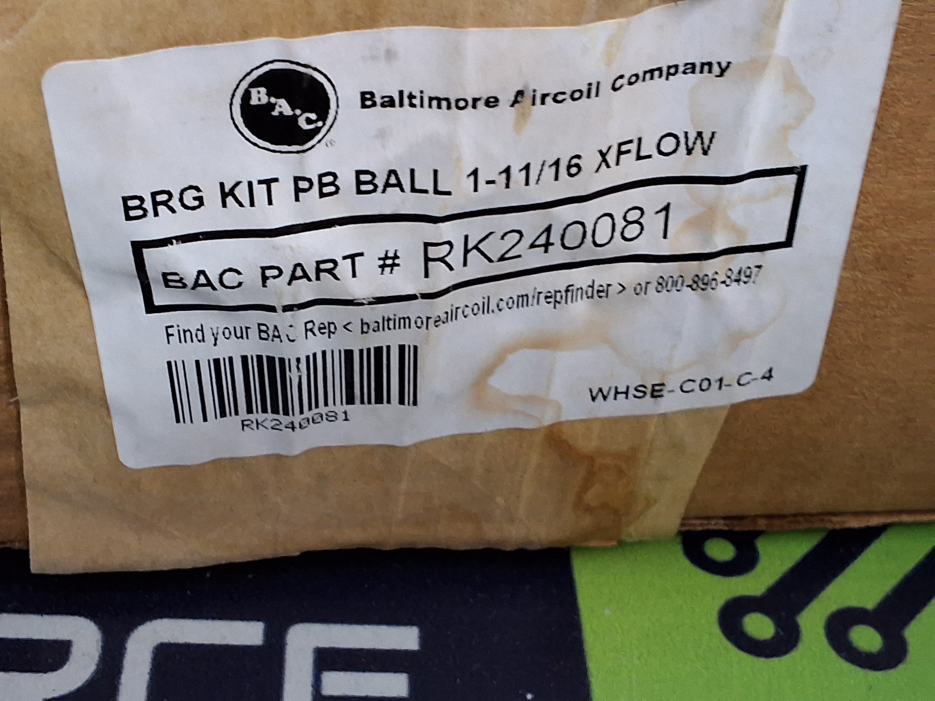 Used BALTIMORE AIR COIL RK240081 PILLOW BLOCK BEARING KIT