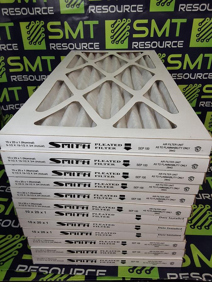 SMITH PLEATED FILTER 10x20x1 - LOT OF 12- BRAND NEW 