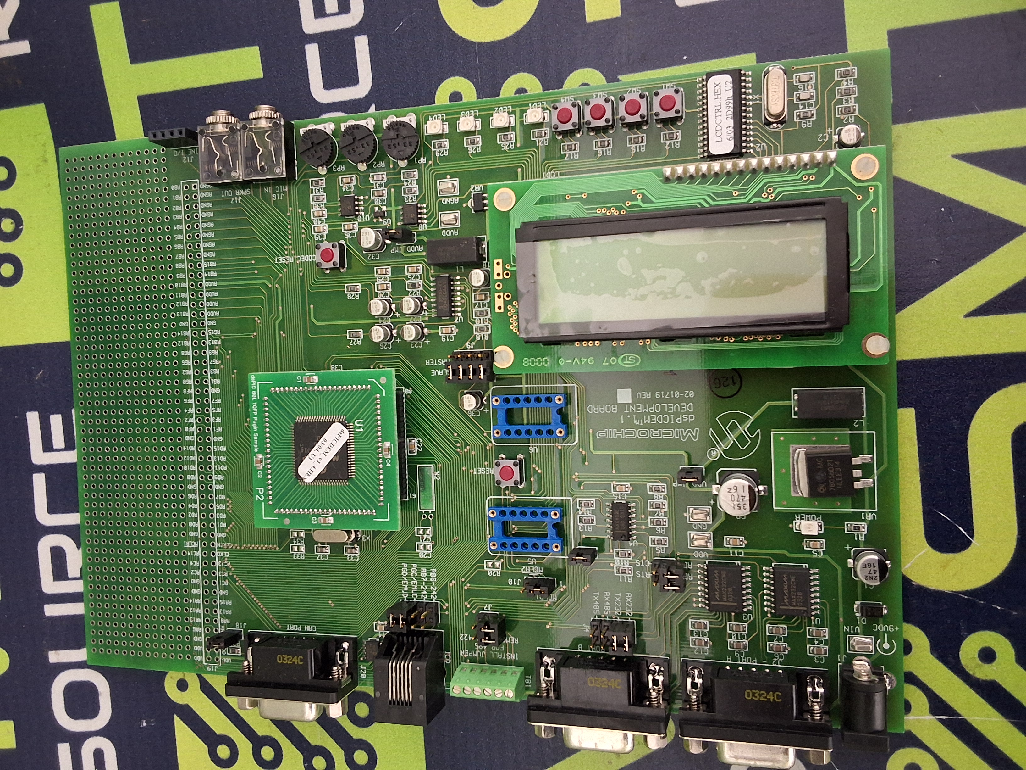 Used MICROCHIP 02-01719 dsPICDEM 1.1 DEVELOPMENT BOARD 05-01719AA ASSY# 02-01719-R2