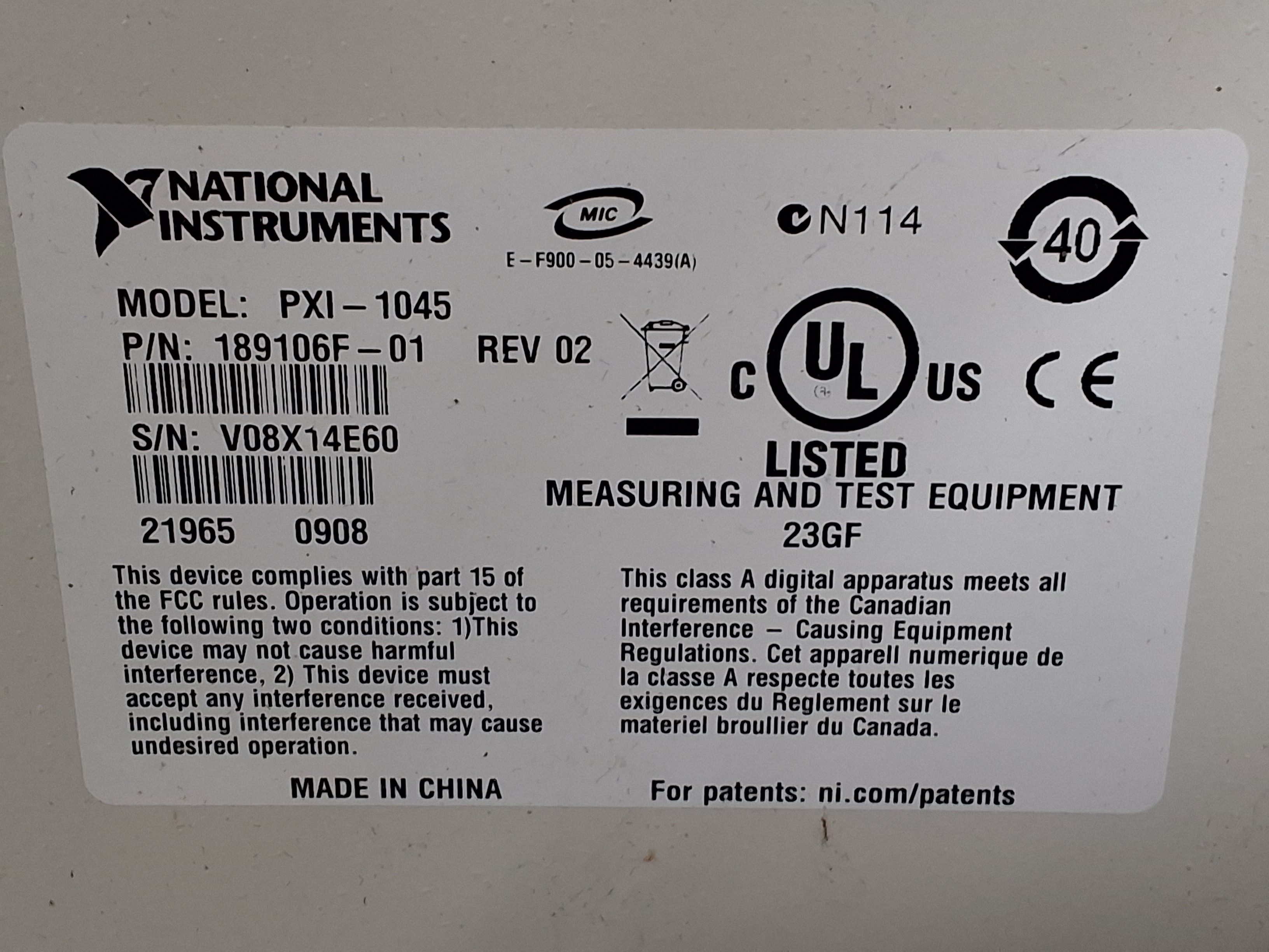 Used NATIONAL INSTRUMENTS PXIe-