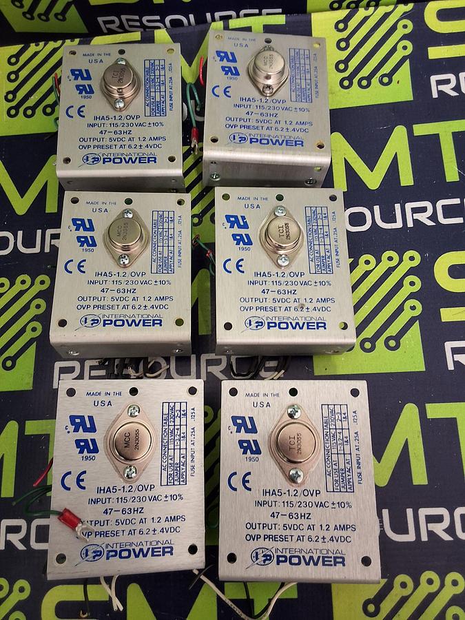 Used INTERNATIONAL POWER IHA5-1.2/OVP POWER SUPPLY 115/230VAC 5VDC 1.2A