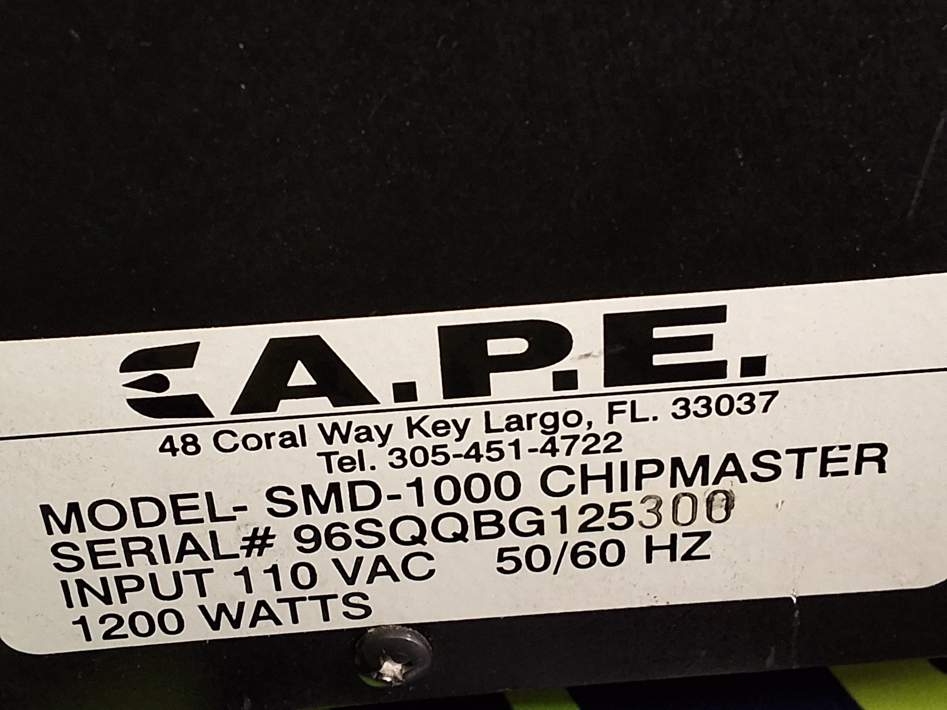 Used A.P.E. SMD-1000 CHIPMASTER REWORK AND REPAIR SYSTEM