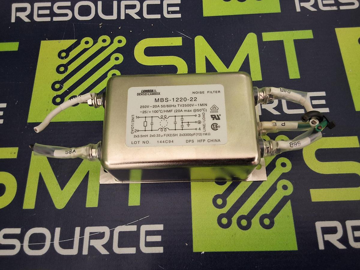 Used DENSEI-LAMBDA MBS-1220-22 NOISE FILTER 250V 20A 50/60Hz