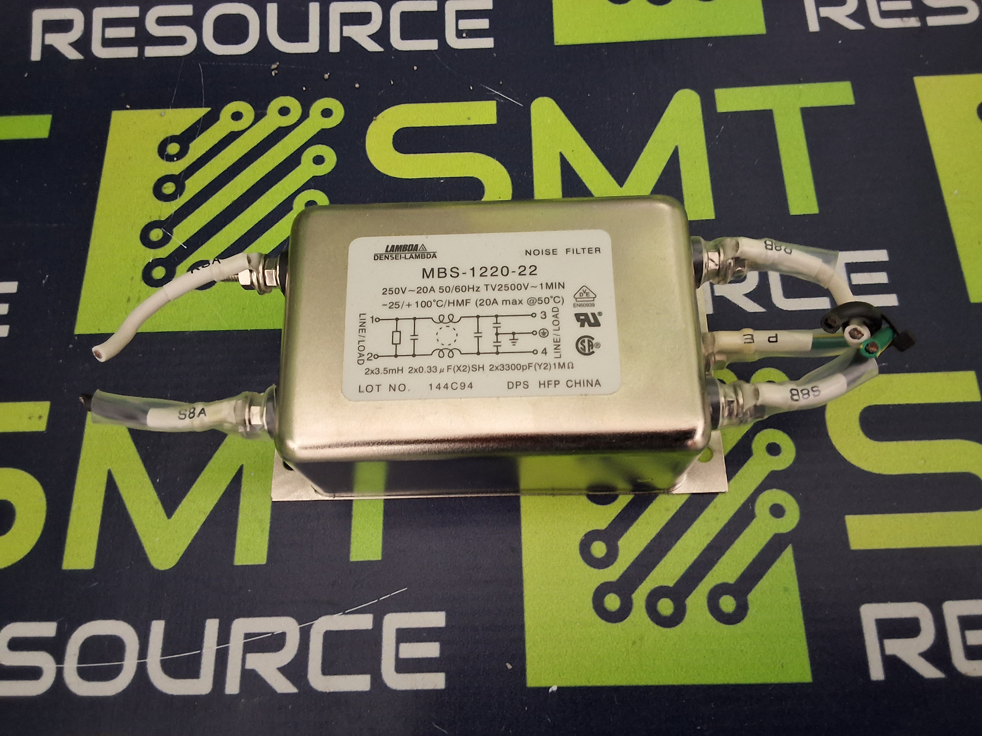 Used DENSEI-LAMBDA MBS-1220-22 NOISE FILTER 250V 20A 50/60Hz