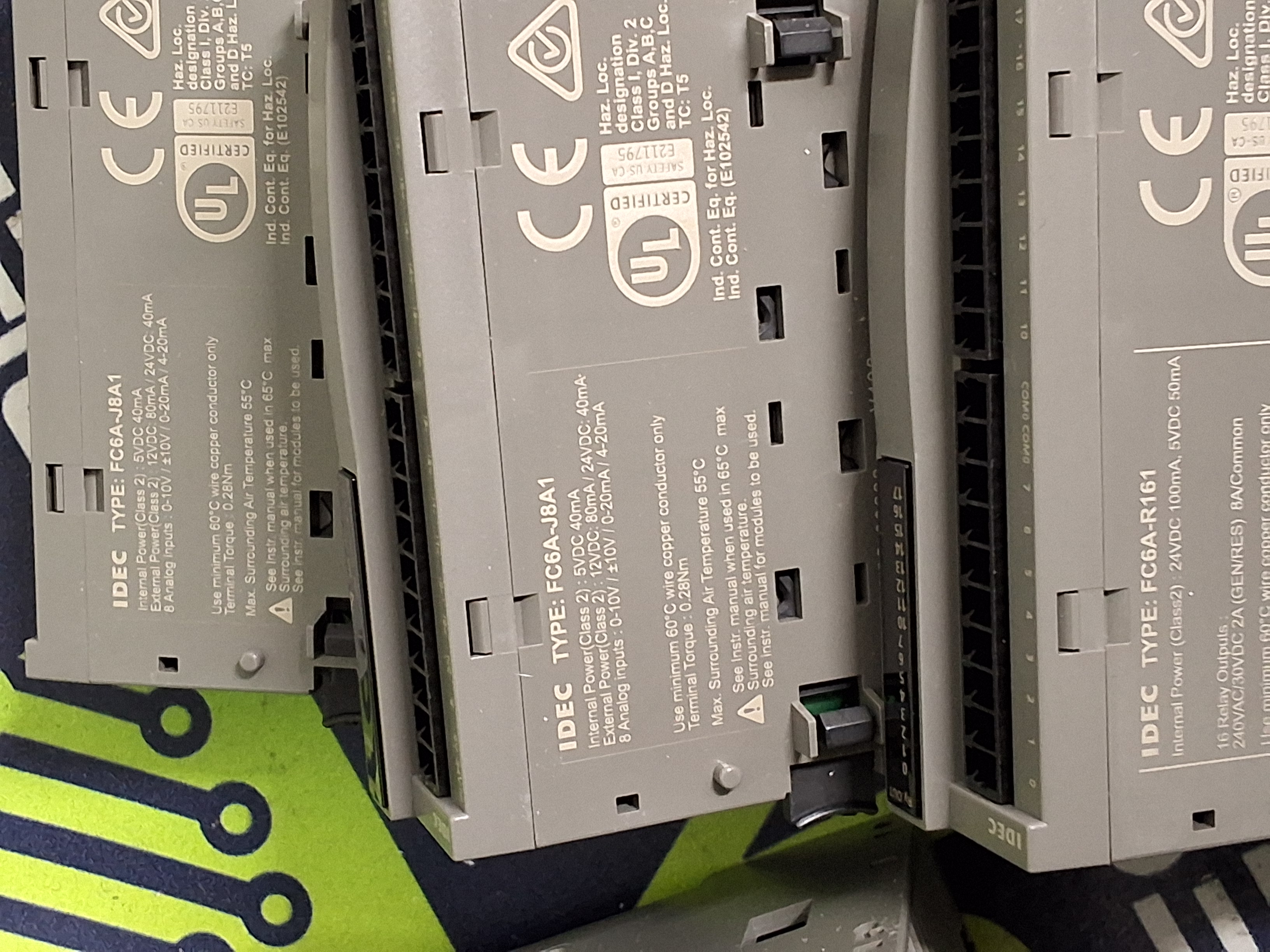 Used IDEC FC6A-D16R1CEE MicroSmart PLC WITH FC6A-J8A1 & FC6A-R161 EXPANSION MODULES