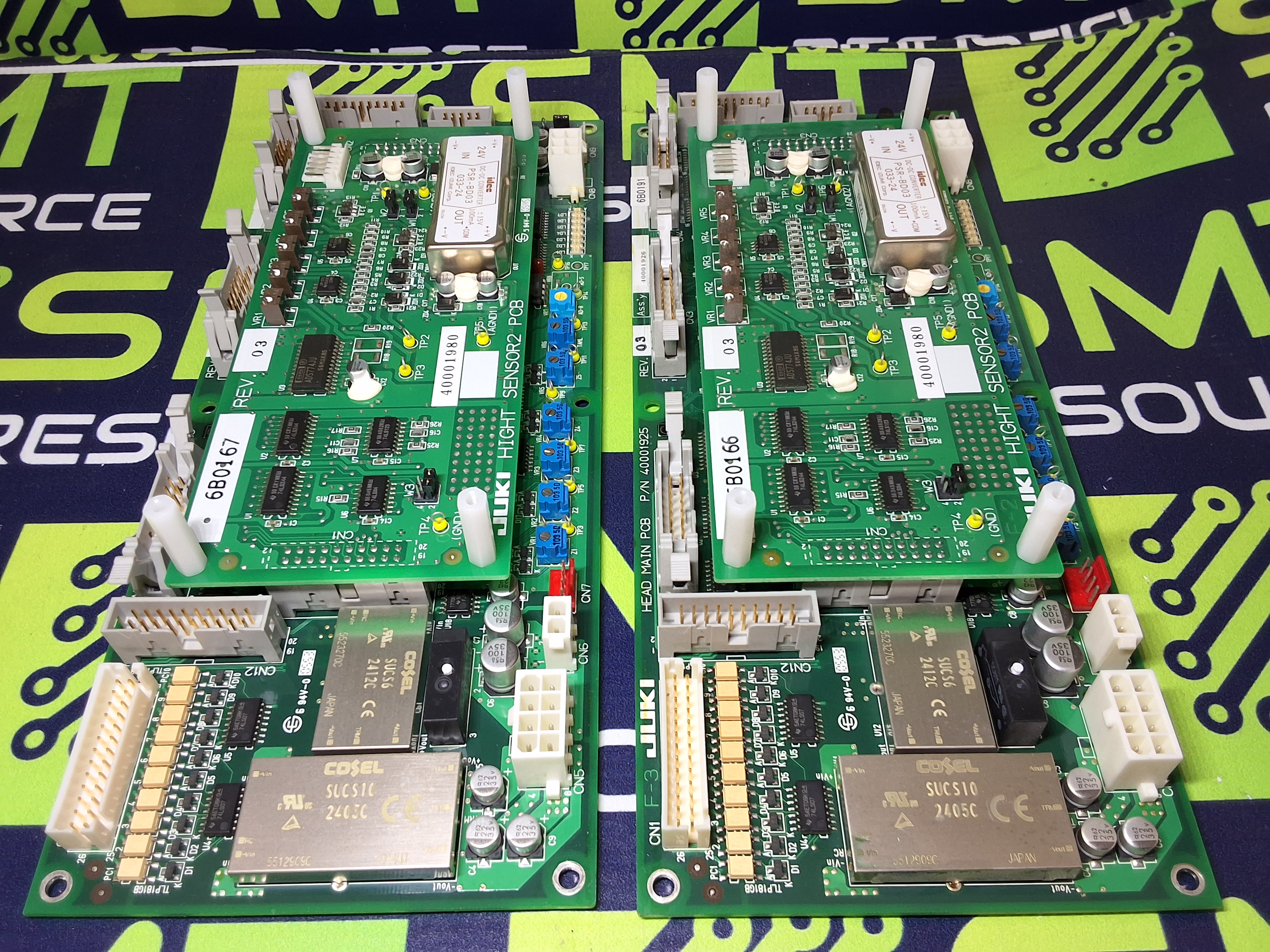 Used JUKI 40001925 HEAD MAIN PCB WITH JUKI 40001980 HIGHT SENSOR