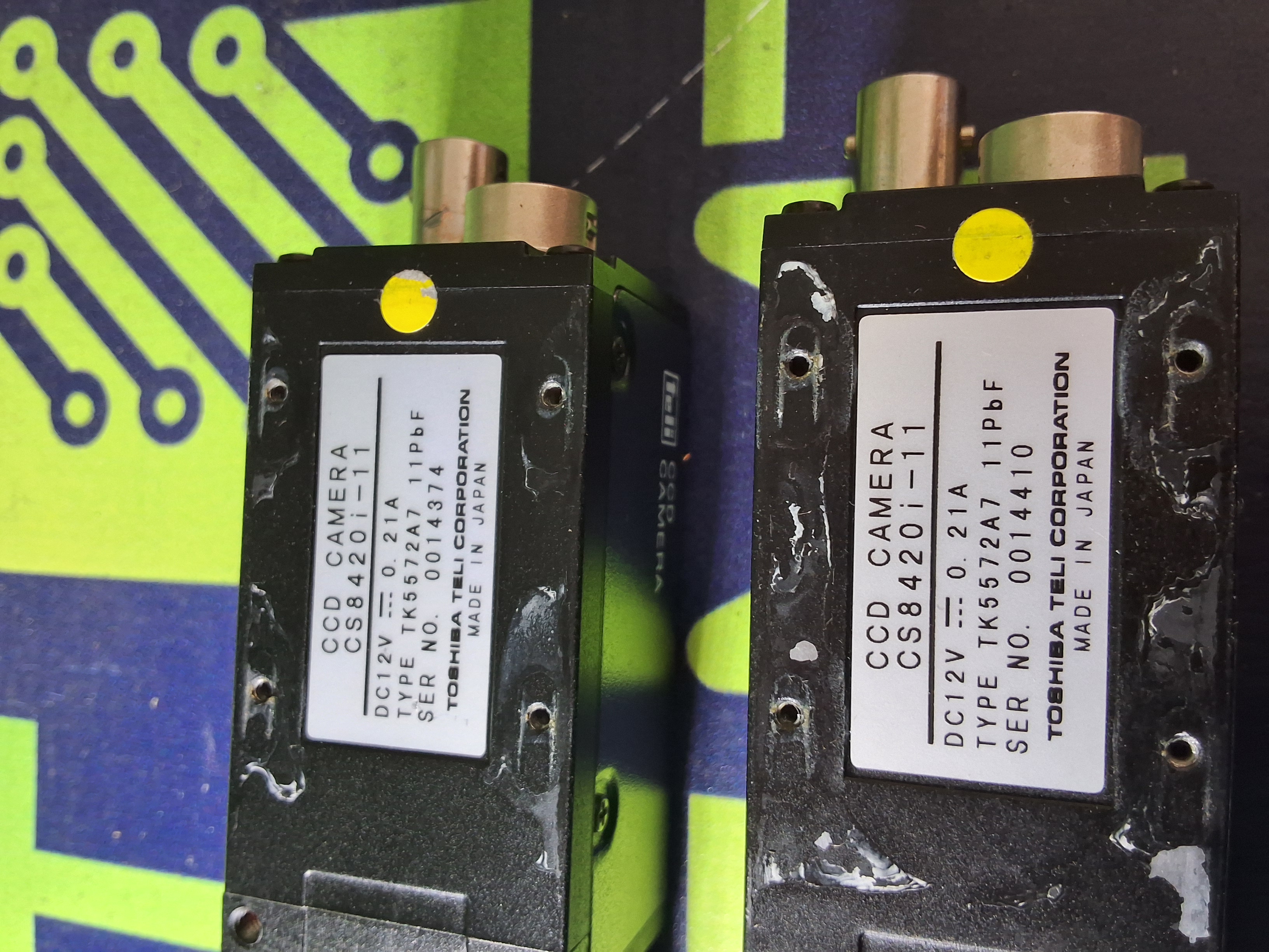Used TOSHIBA CCD CAMERA CS8420i-11 WITH LENS - LOT OF 2 -
