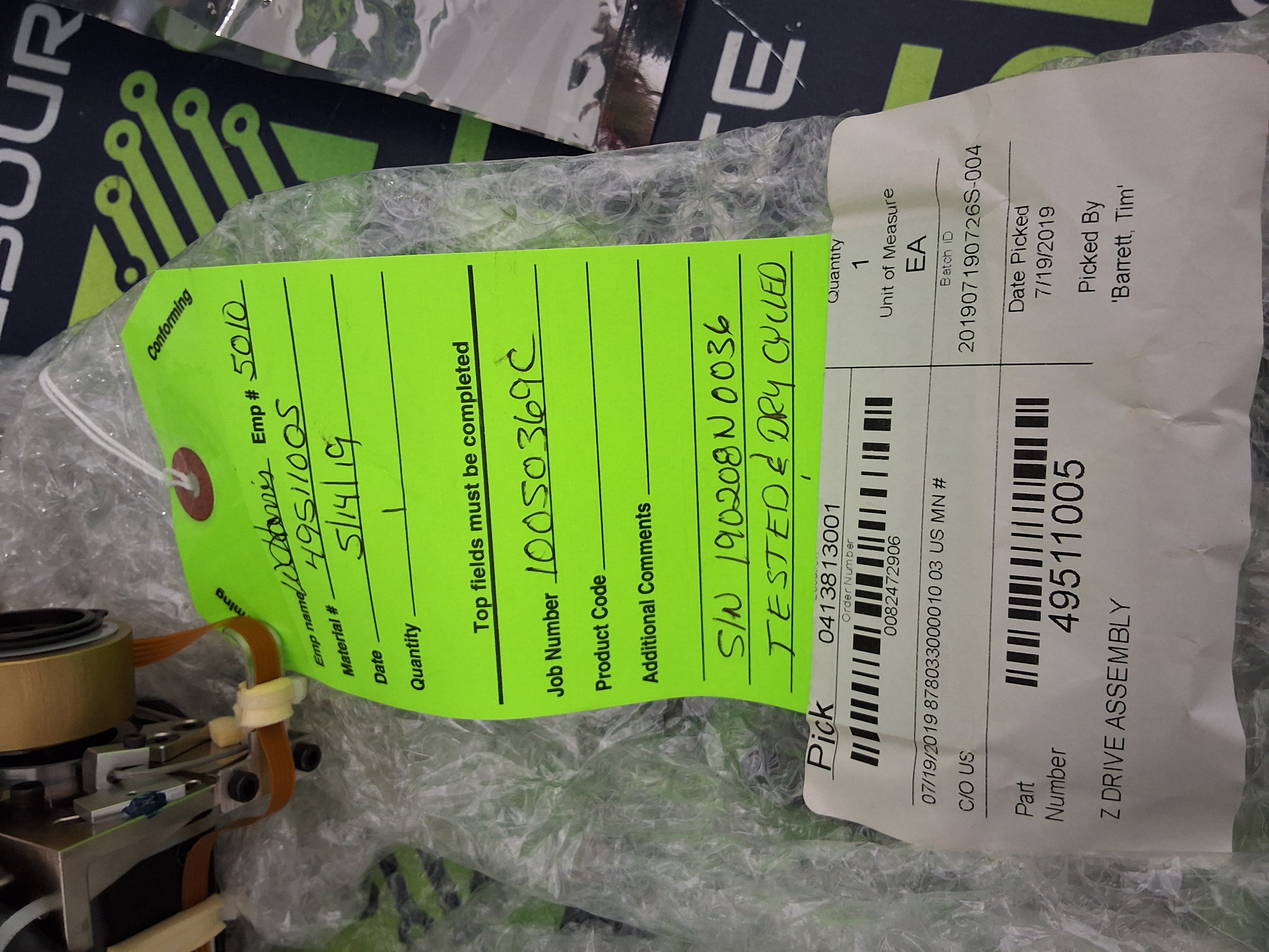 Used UNIVERSAL INSTRUMENTS Z DRIVE ASSEMBLY 49511005 / 49511006 - BRAND NEW & TESTED