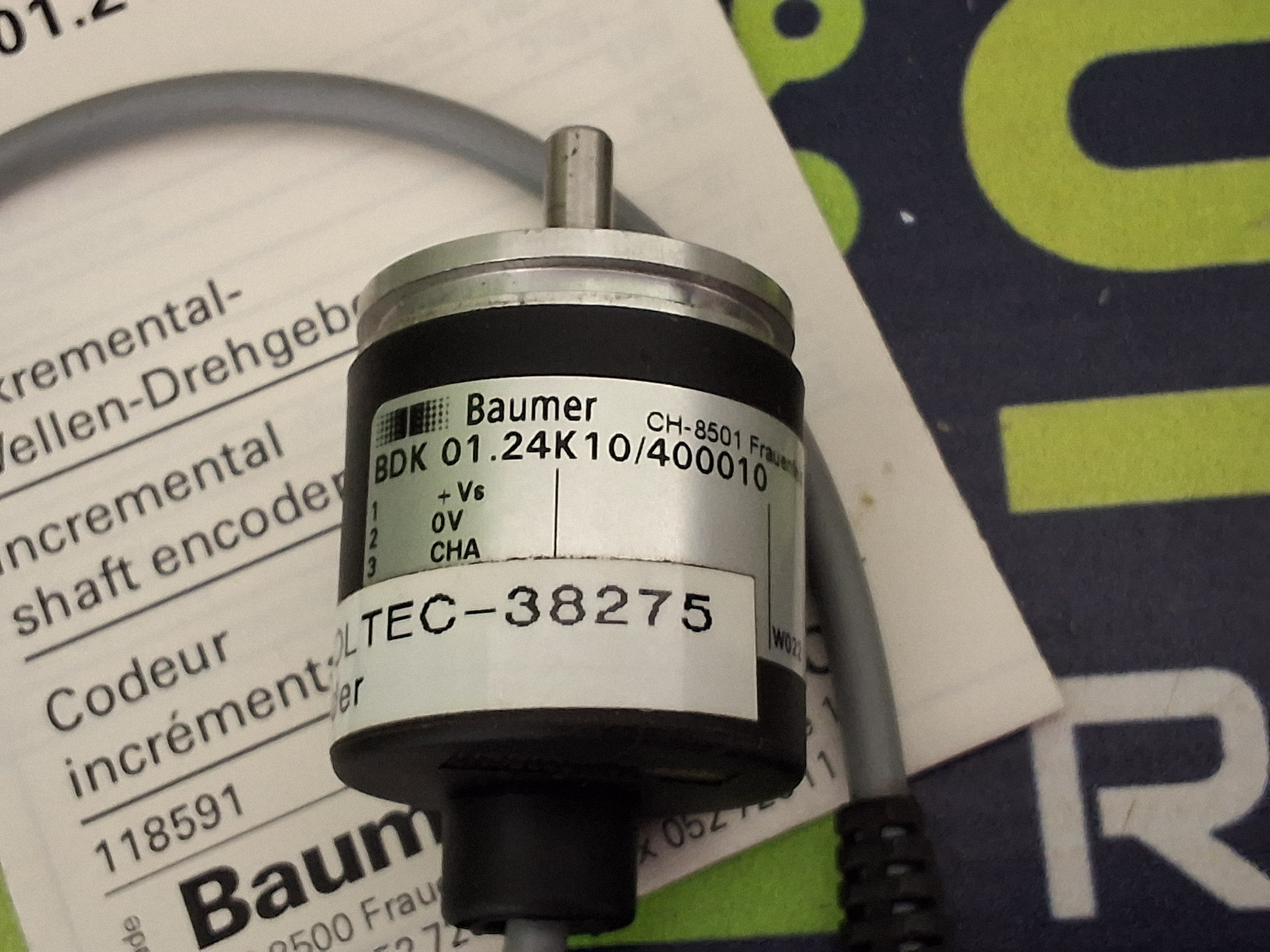Used BAUMER BDK 01.24K10/400010 ROTARY ENCODER