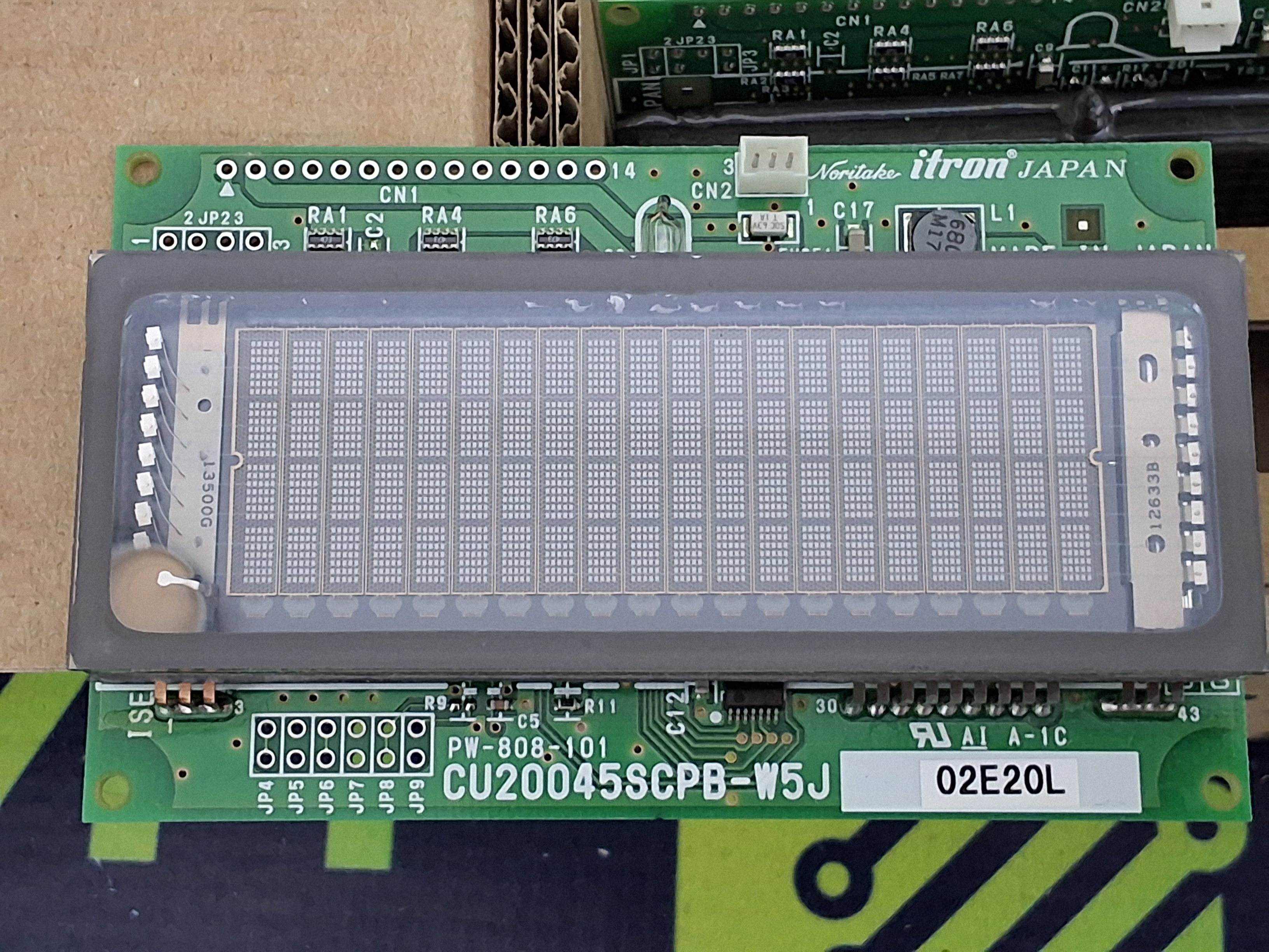 Used NORITAKE CU20045SCPB-W5J Vacuum Fluorescent Display (VFD) module