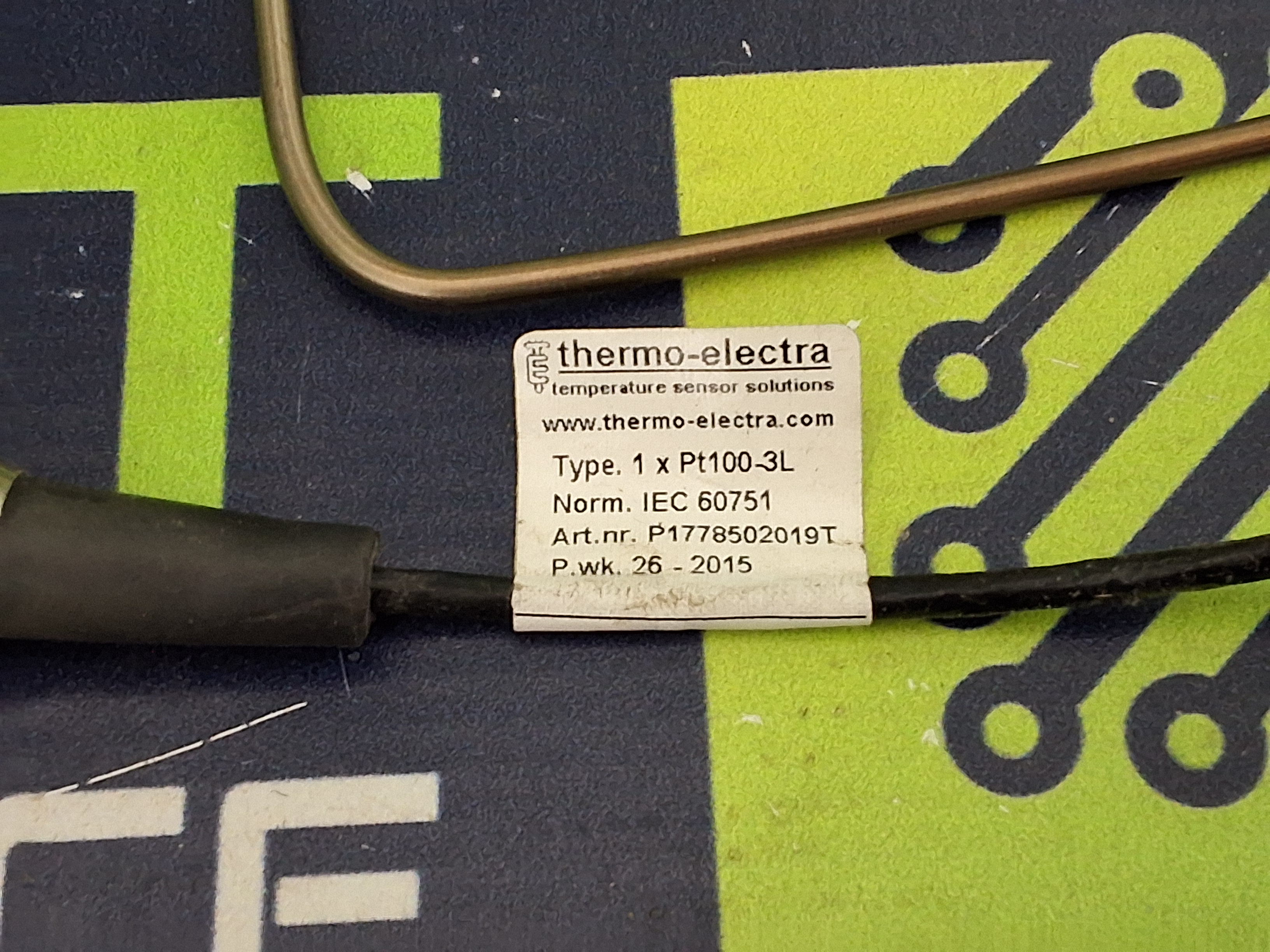 Used THERMO-ELECTRA SOLTEC427161 - 1xPt100-3L THERMOSTAT PT100 PREHEATER TEMPERATURE SENSOR