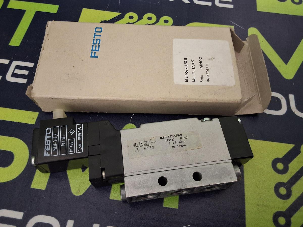 Used FESTO MEH-5/2-1/8-B / 173127 PNEUMATIC SOLENOID VALVE
