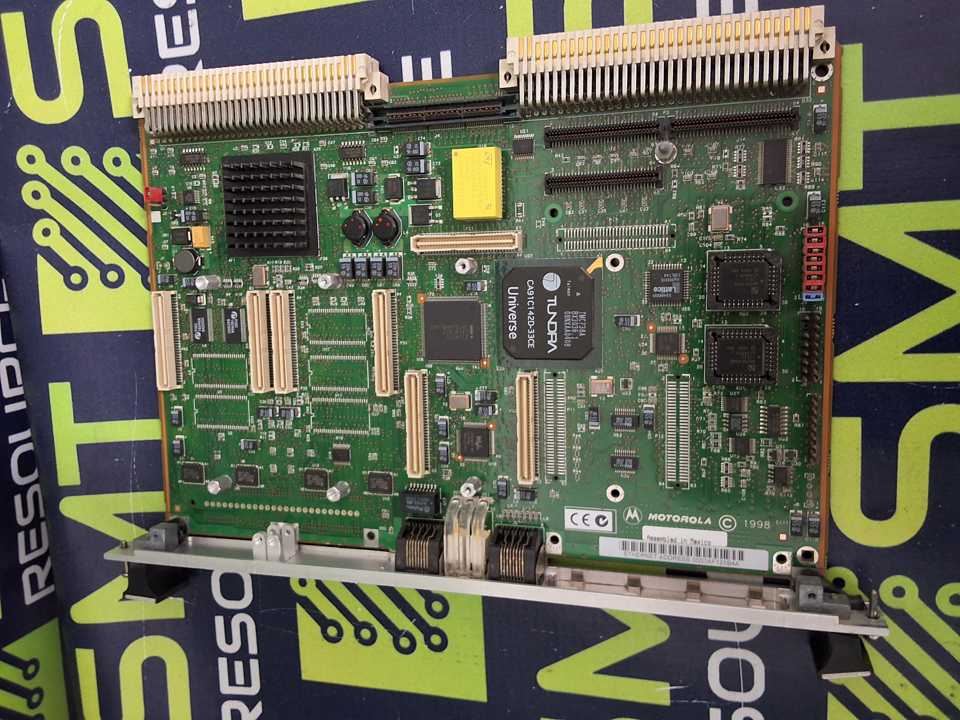 Used MOTOROLA MCOS 84-W8403F01D ETHERNET VMEbus CIRCUIT CARD 01-W3403F03J