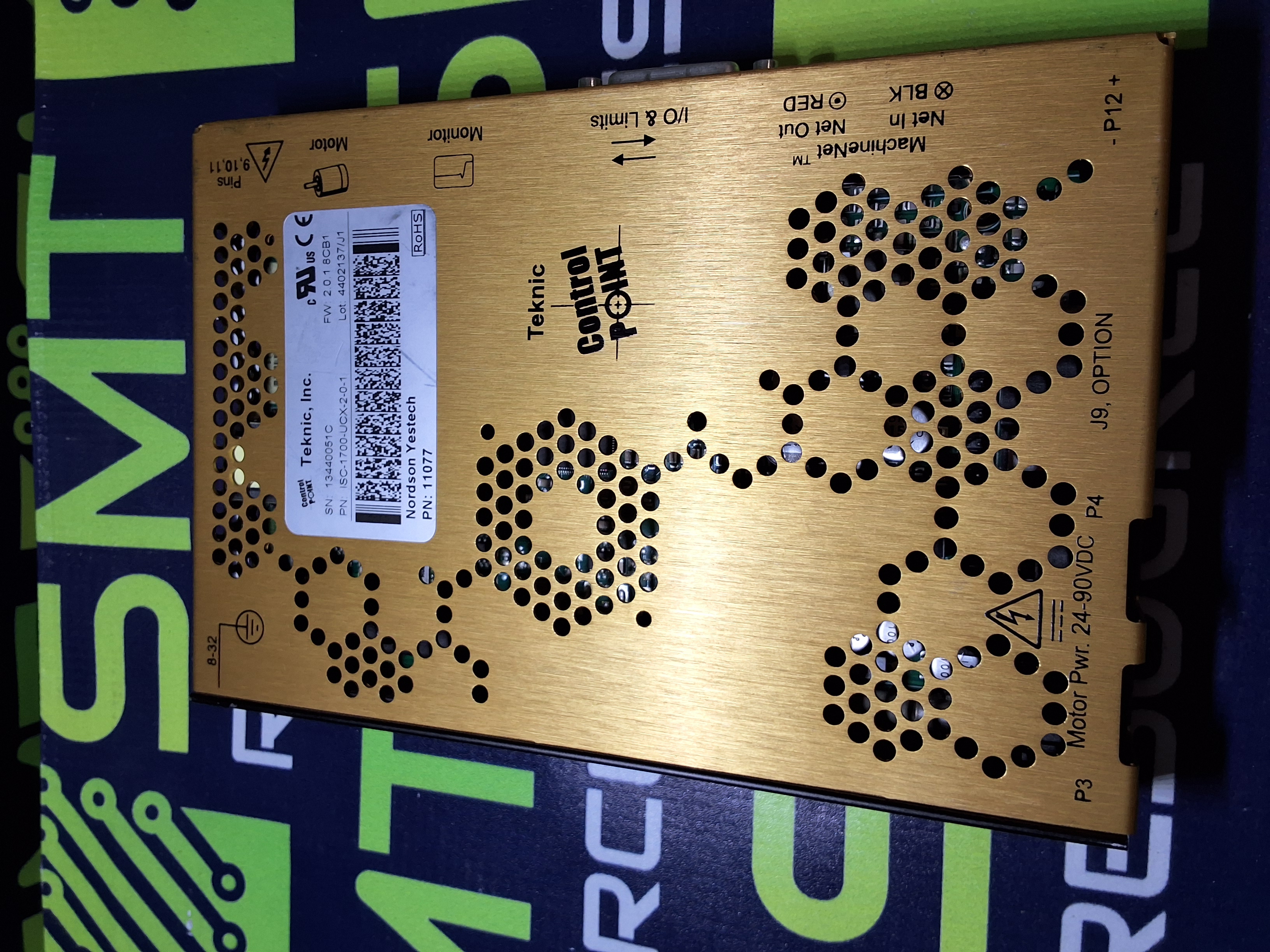 Used TEKNIC CONTROL POINT ISC-1700-UCX-2-0-1 INTEGRATED SERVO CONTROLLER 11077 NORDSON YESTEC