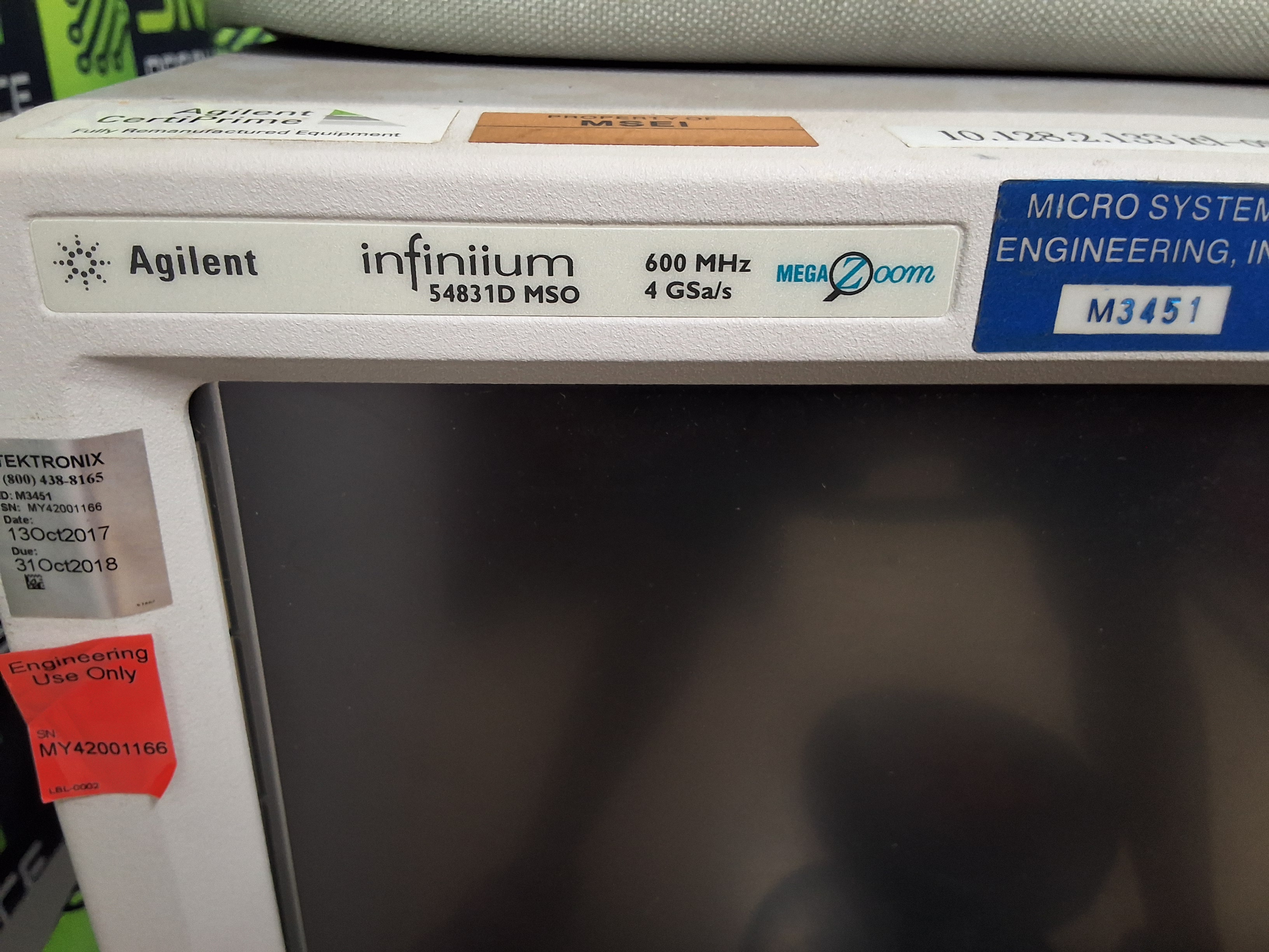 Used AGILENT INFINIIUM 54831D MSO 600 MHz 4 GSa/s