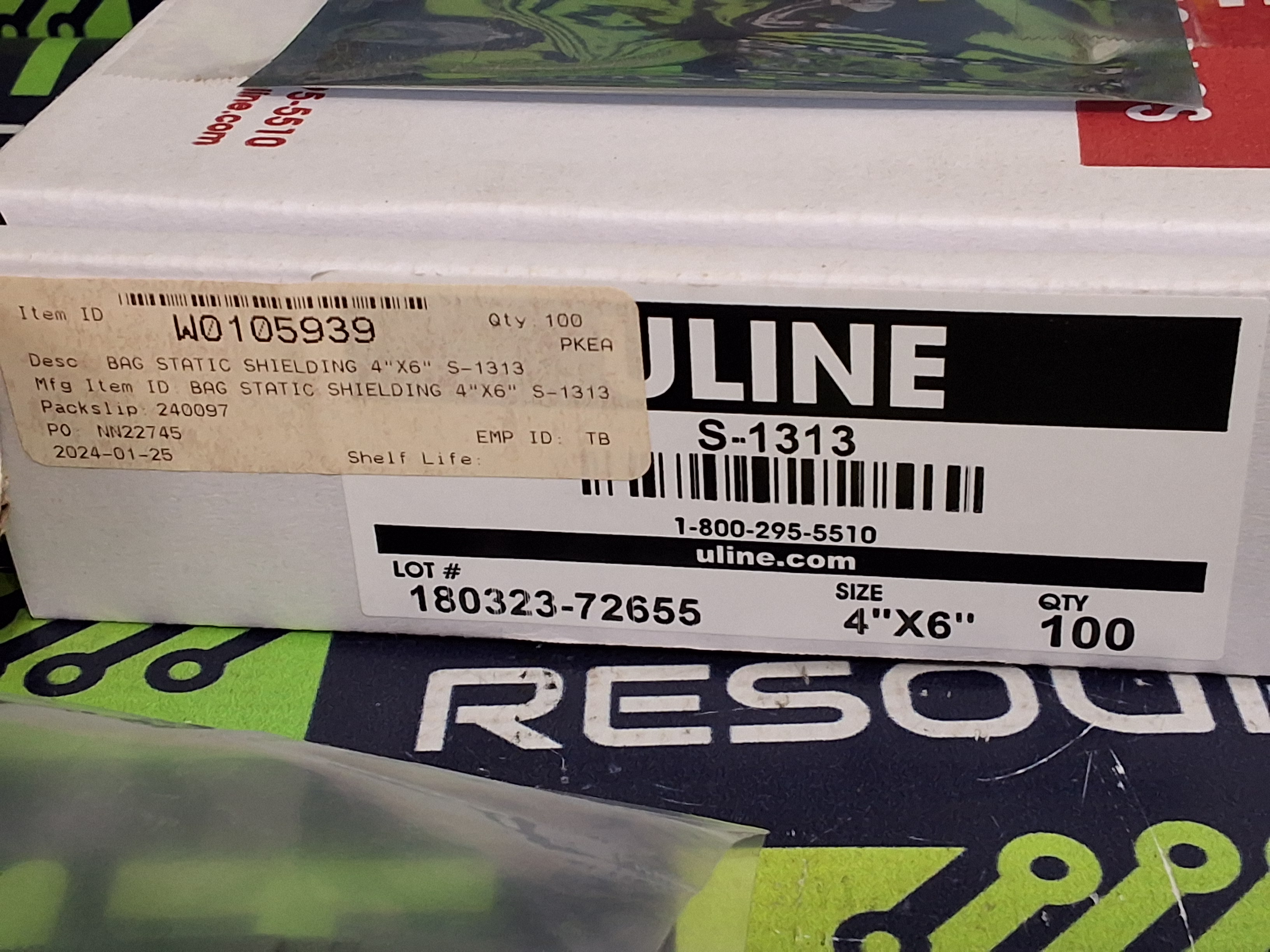 ULINE 4X6 ESD STATIC SHIELDING BAG S-13-13 - LOT OF 92 BAGS