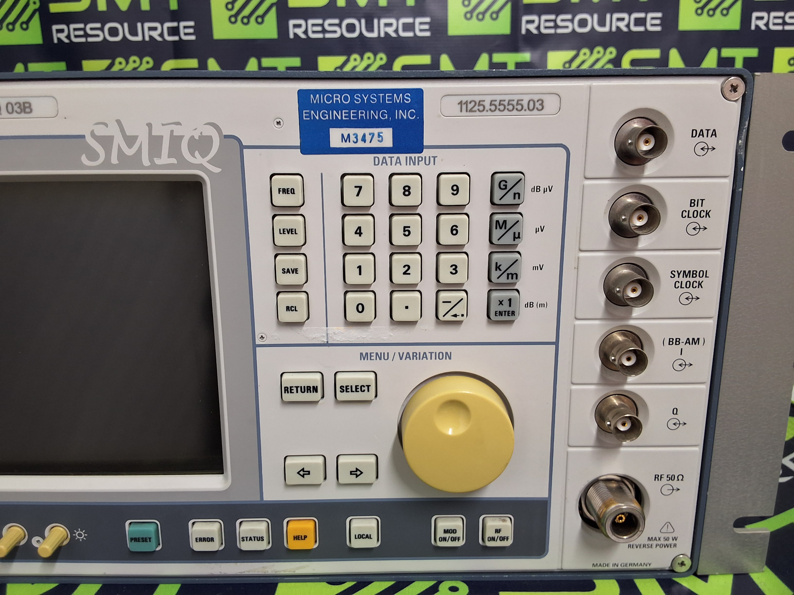 Used ROHDE & SCHWARZ SMIQ03B SIGNAL GENERATOR 300kHz 303GHz