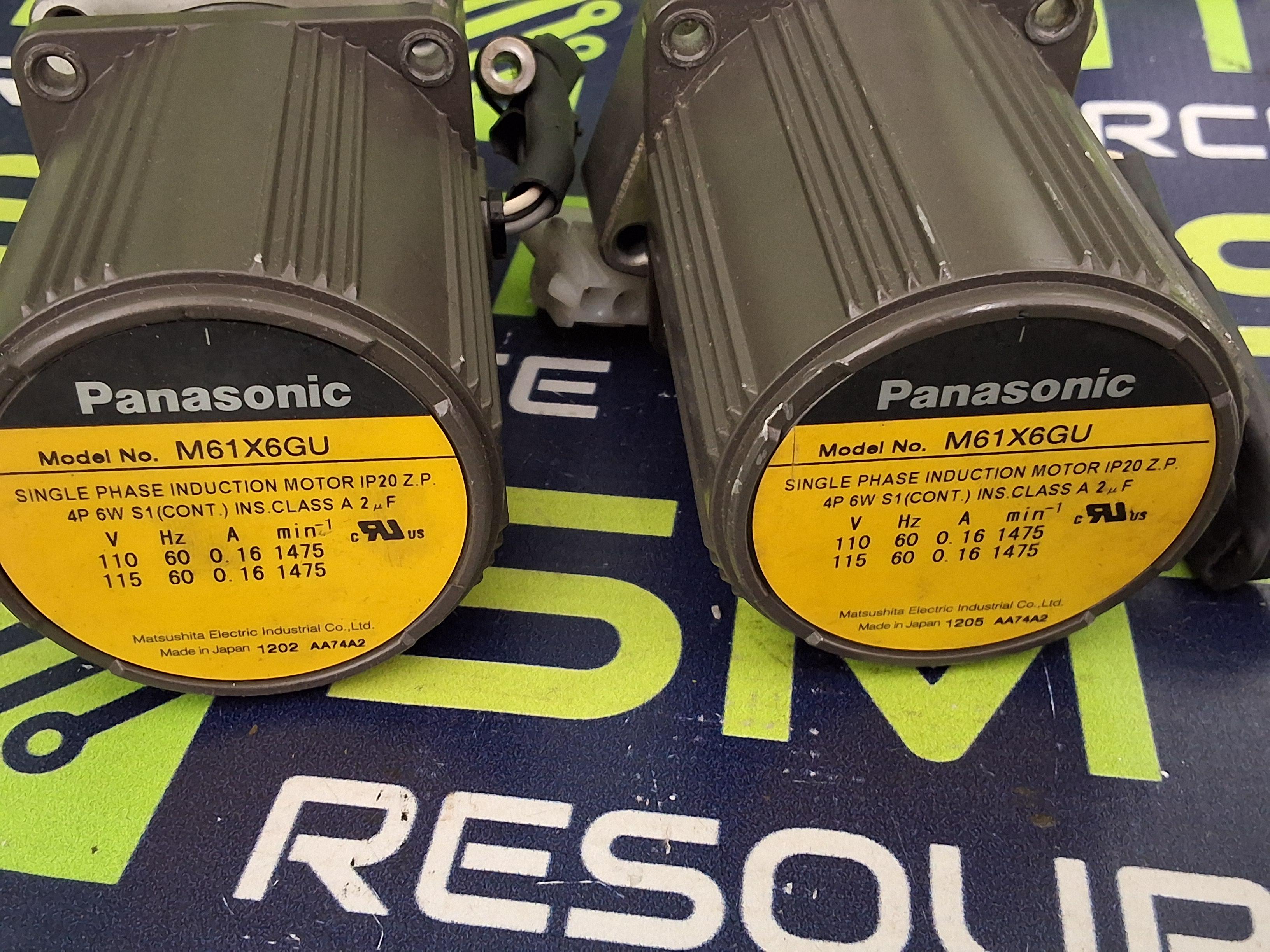 Used PANASONIC M61X6GU SINGLE PHASE INDUCTION MOTOR W/ MX6G12.5BU GEARHEAD