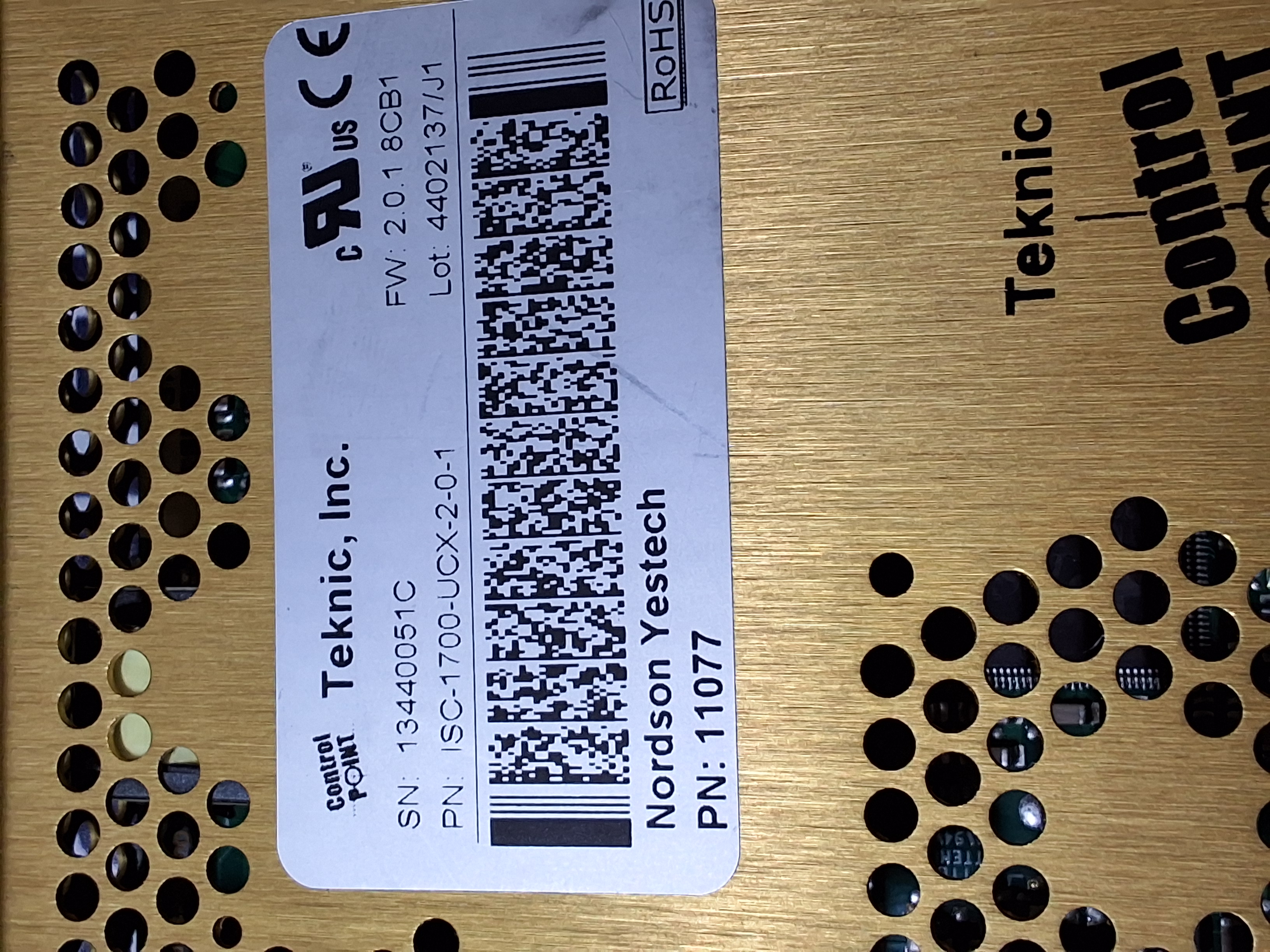 Used TEKNIC CONTROL POINT ISC-1700-UCX-2-0-1 INTEGRATED SERVO CONTROLLER 11077 NORDSON YESTEC