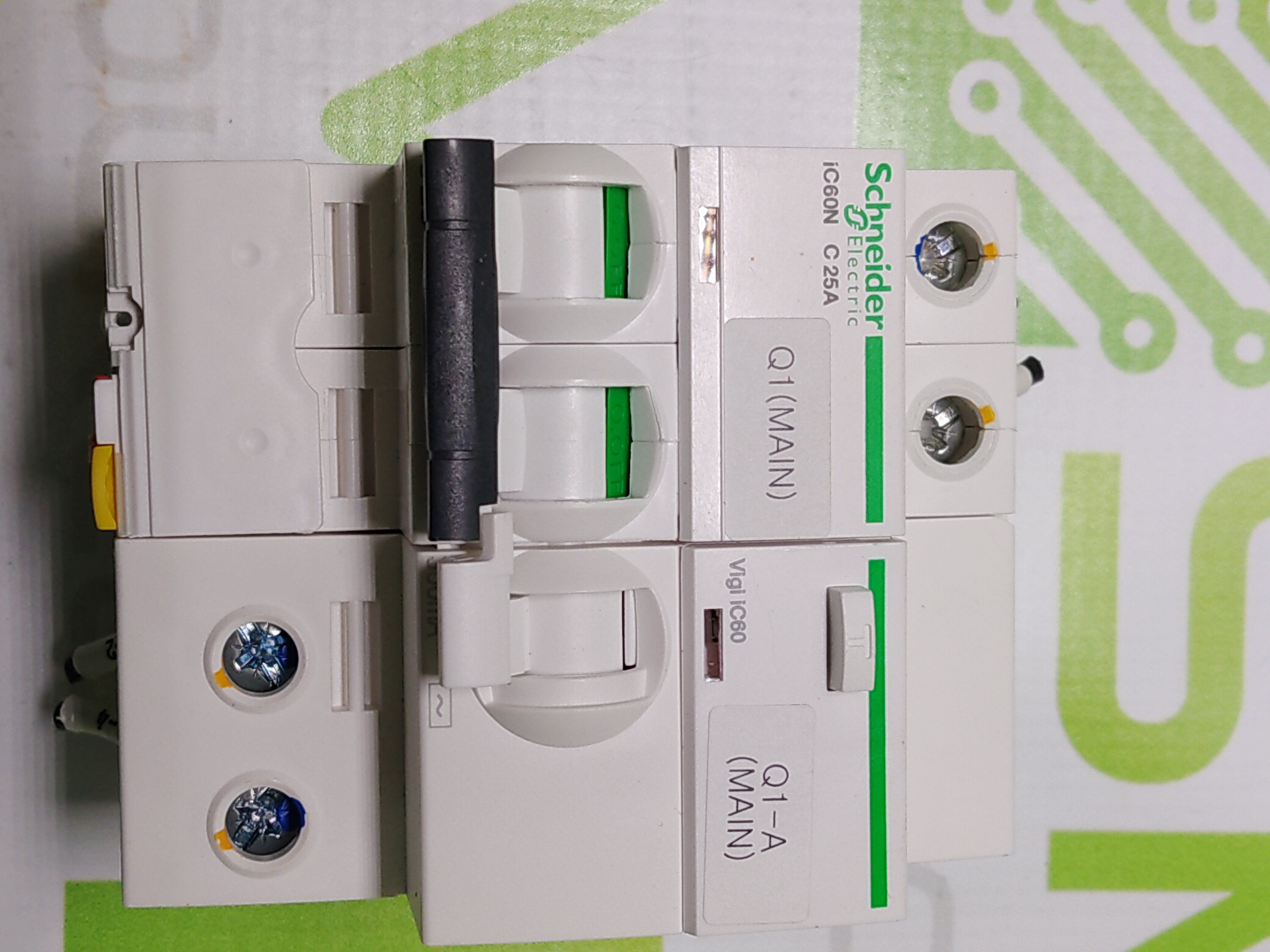 Used IC60N C 25A WITH VIGI IC60 EARTH LEAKAGE ADD ON BLOCK