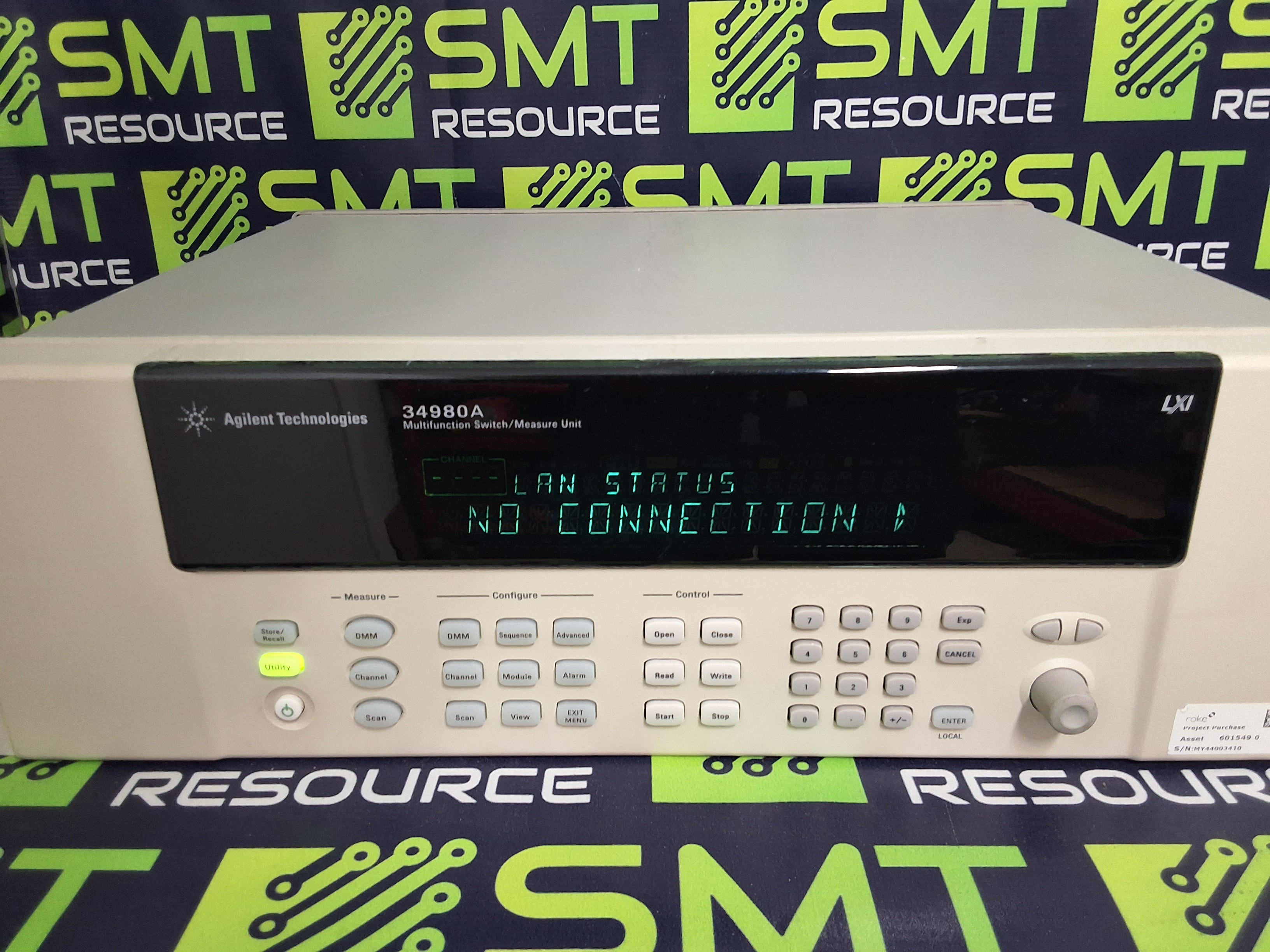 Used AGILENT / KEYSIGHT 34980A MULTIFUNCTION SWITCH / MEASURE DATA ACQUISITION UNIT