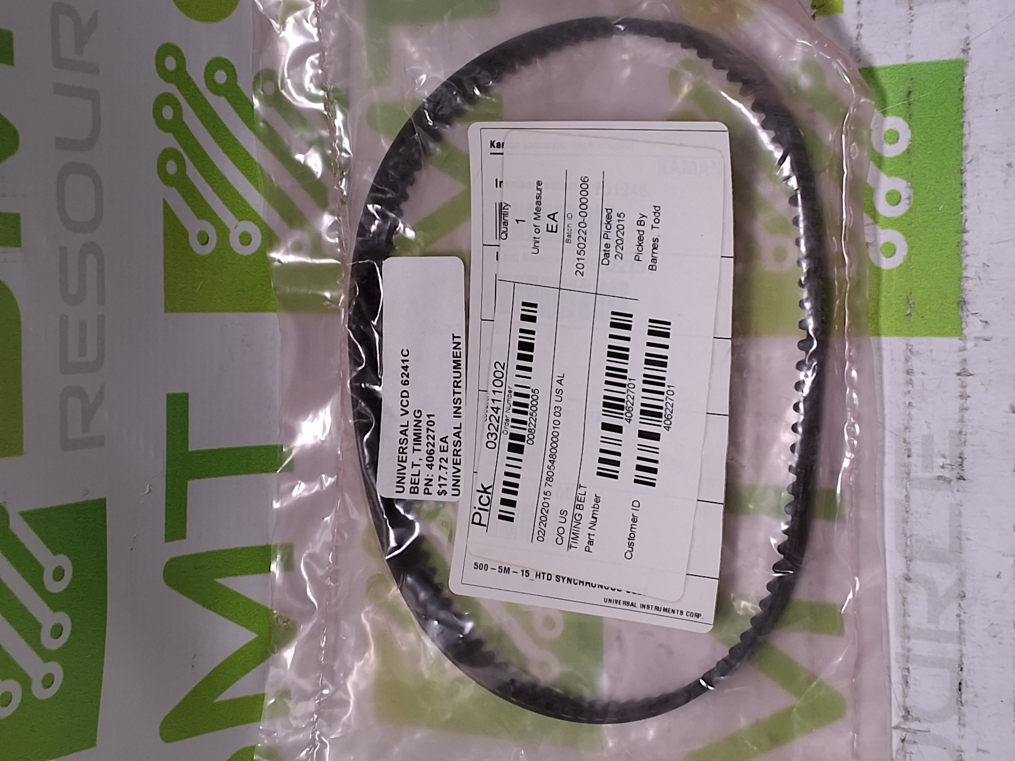 UNIVERSAL INSTRUMENTS 40622701 TIMING BELT - BRAND NEW