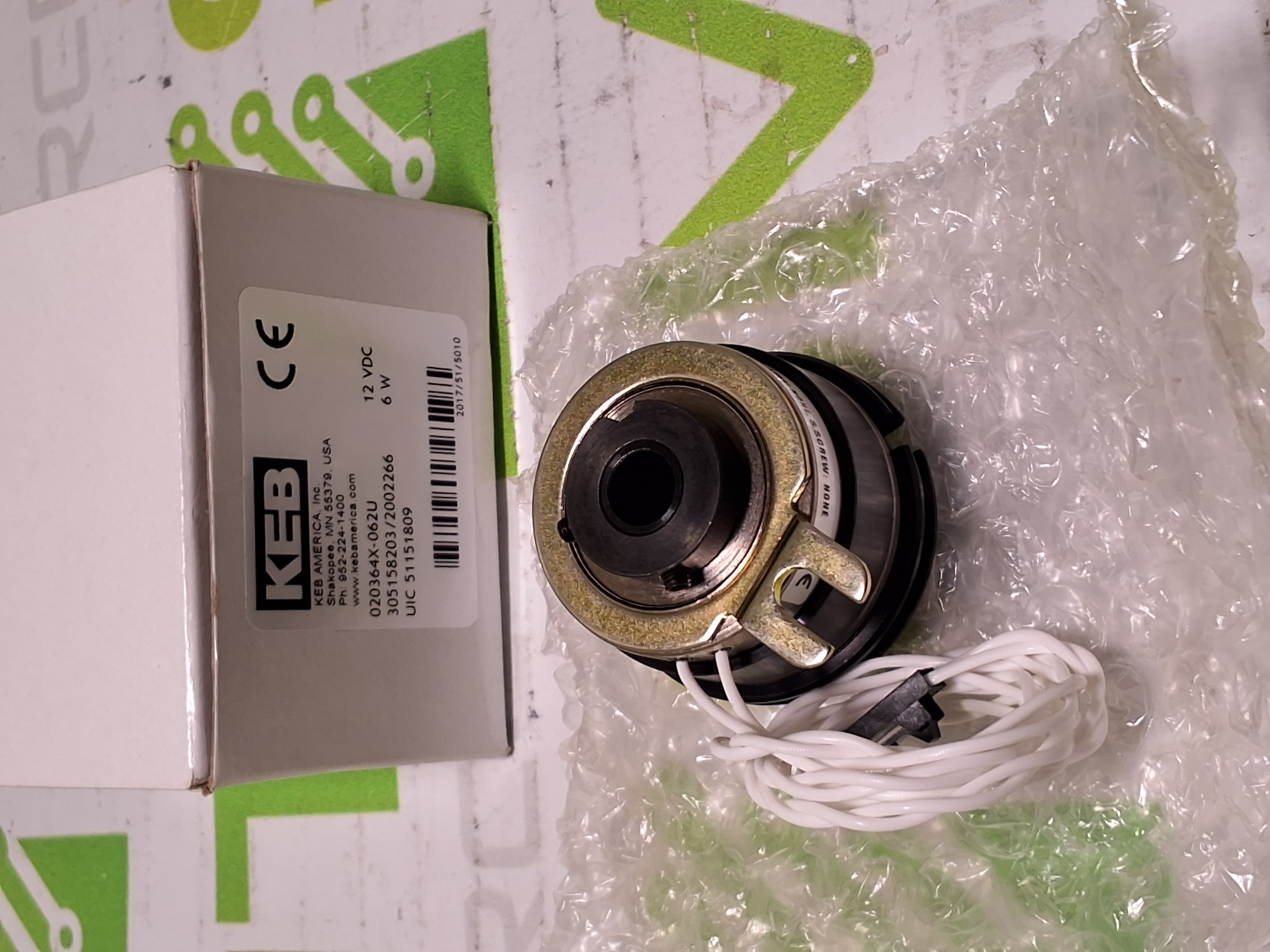 KEB 020364X-062U CLUTCH BRAKE FLEXJET SPINDLE 6W 12VDC - NEW