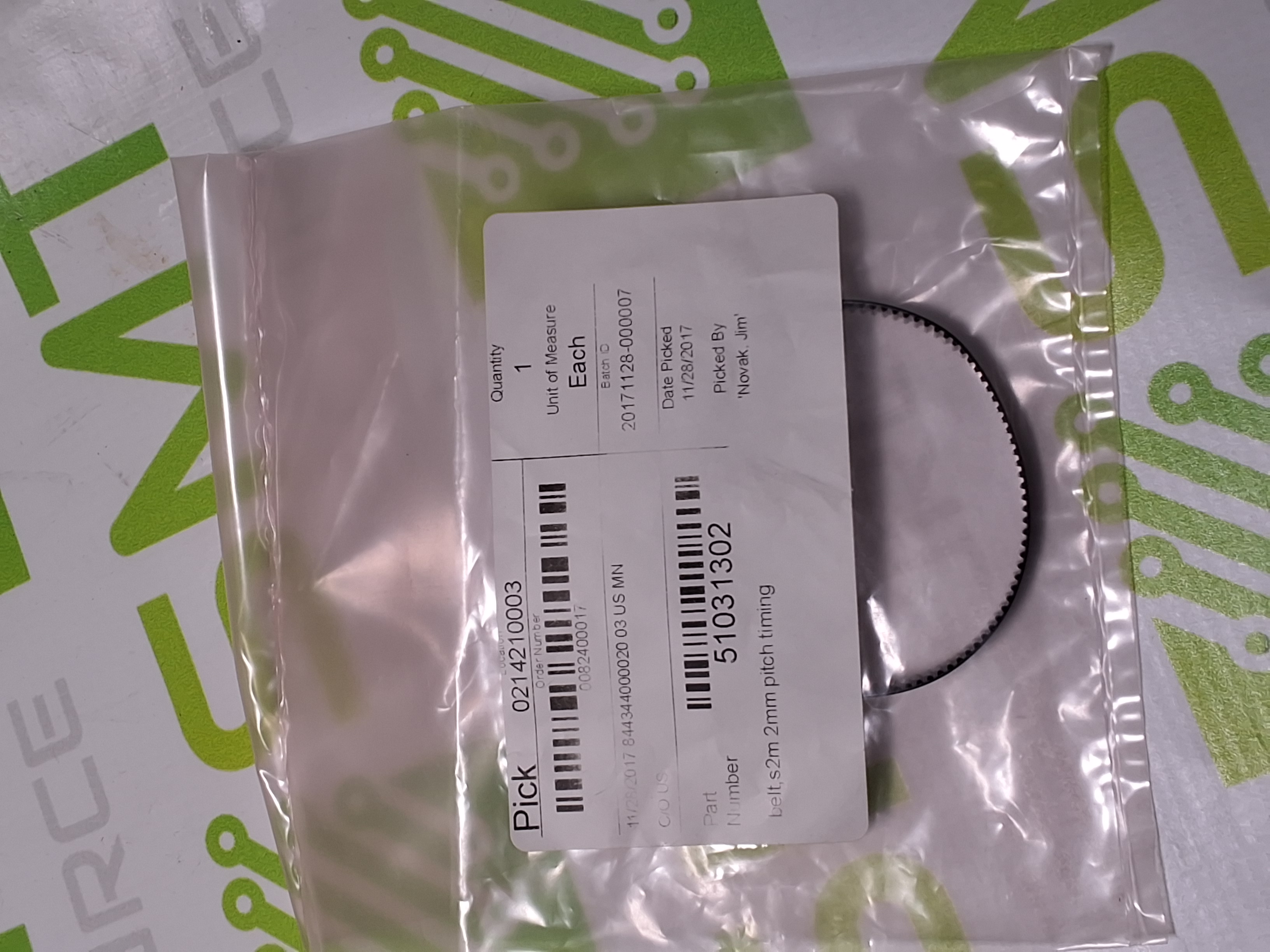 UNIVERSAL INSTRUMENTS 51031302 S2M 2mm PITCH TIMING BELT - NEW