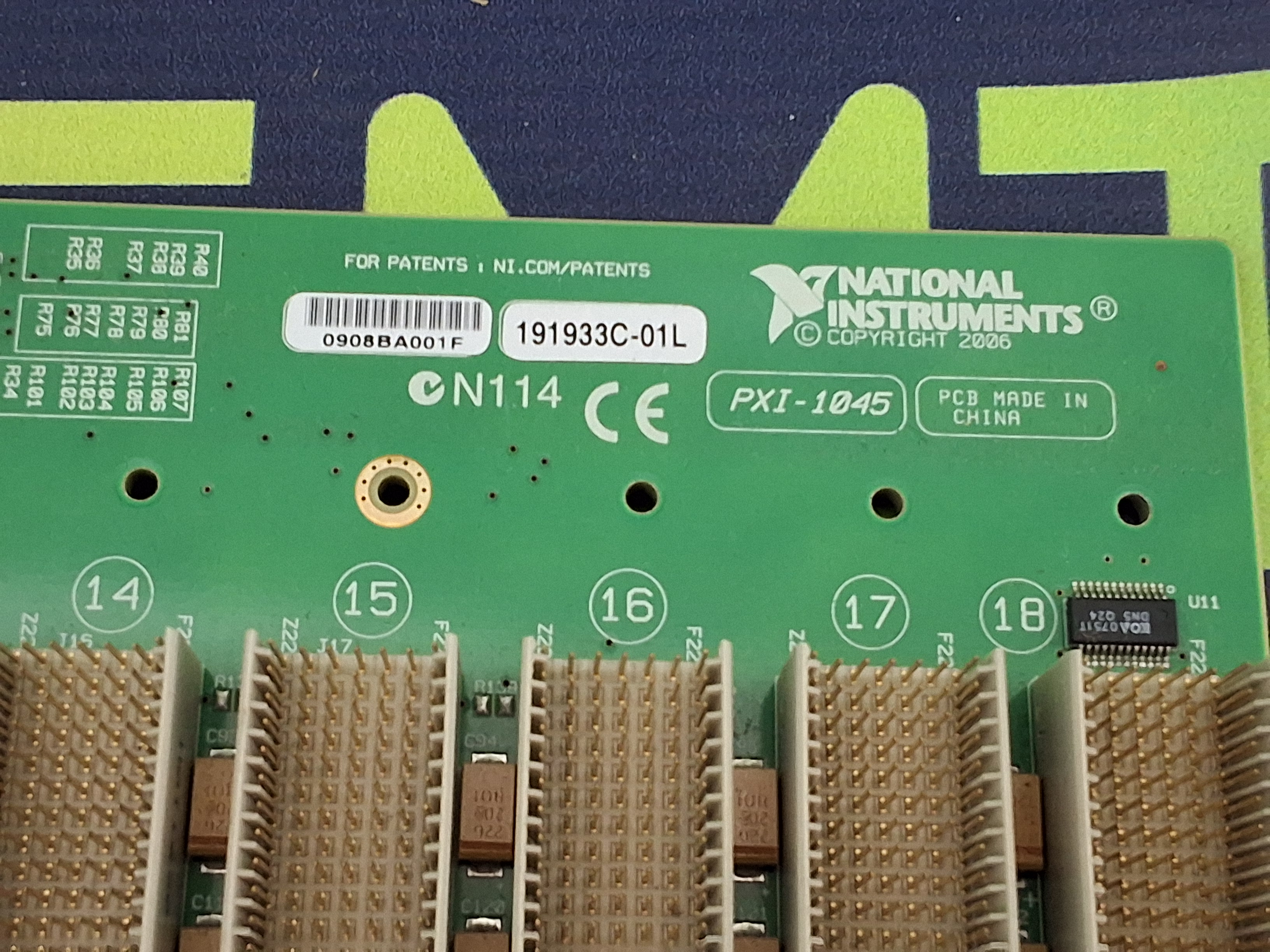 Used NATIONAL INSTRUMENTS PXI-1045 18-SLOT CHASSIS BACKPLANE 191933C-01L
