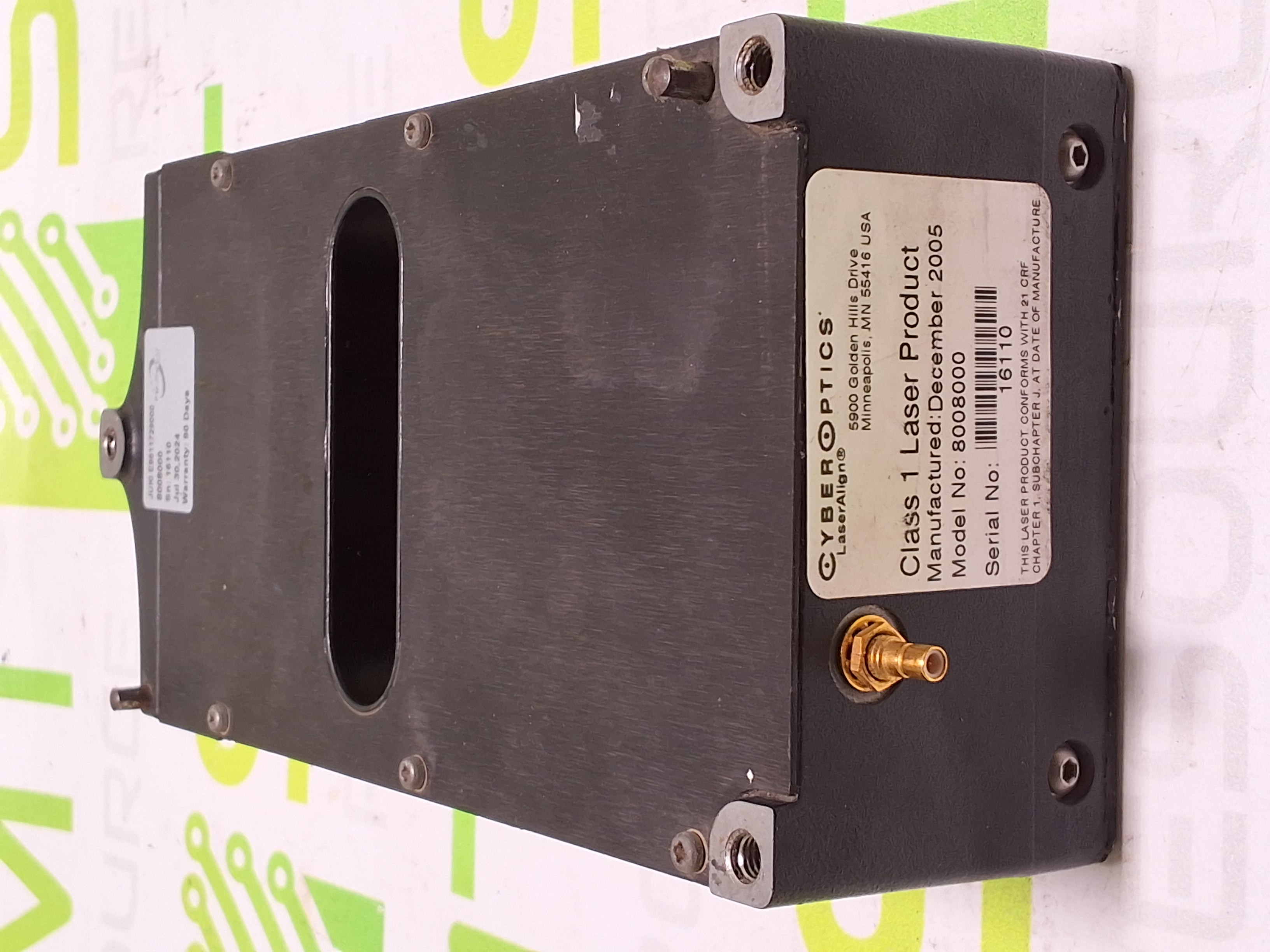 Used CYBEROPTICS LASERALIGN 8008000 CLASS 1 LASER SENSOR