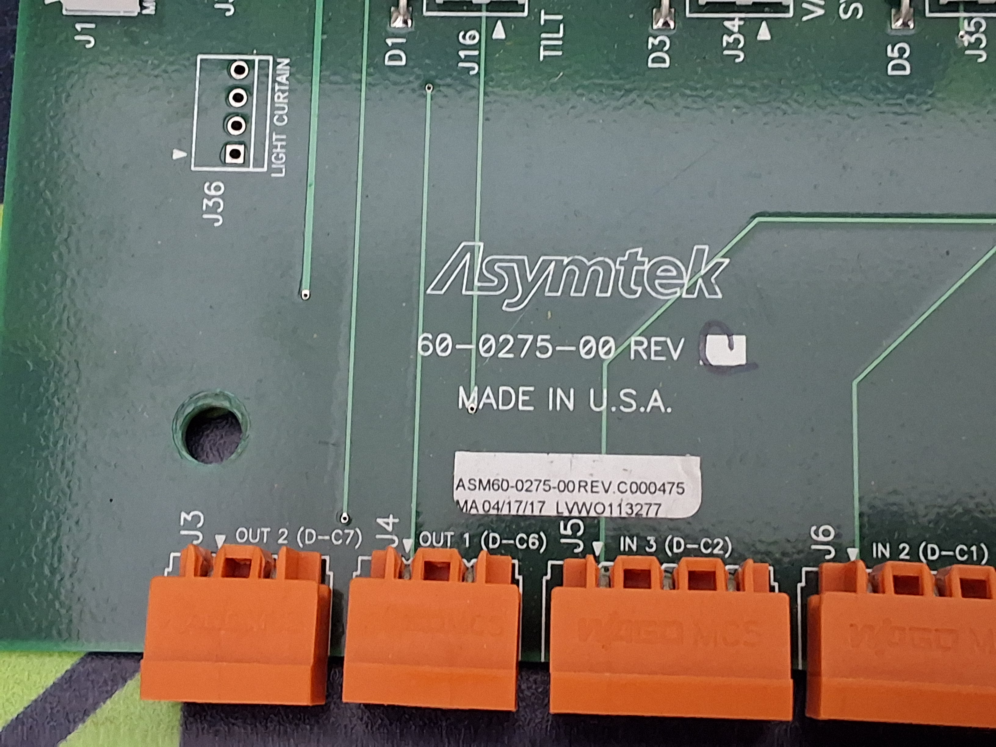 Used ASYMTEK 60-0275-00 DISPENSER CIRCUIT BOARD ASM60-0275-00