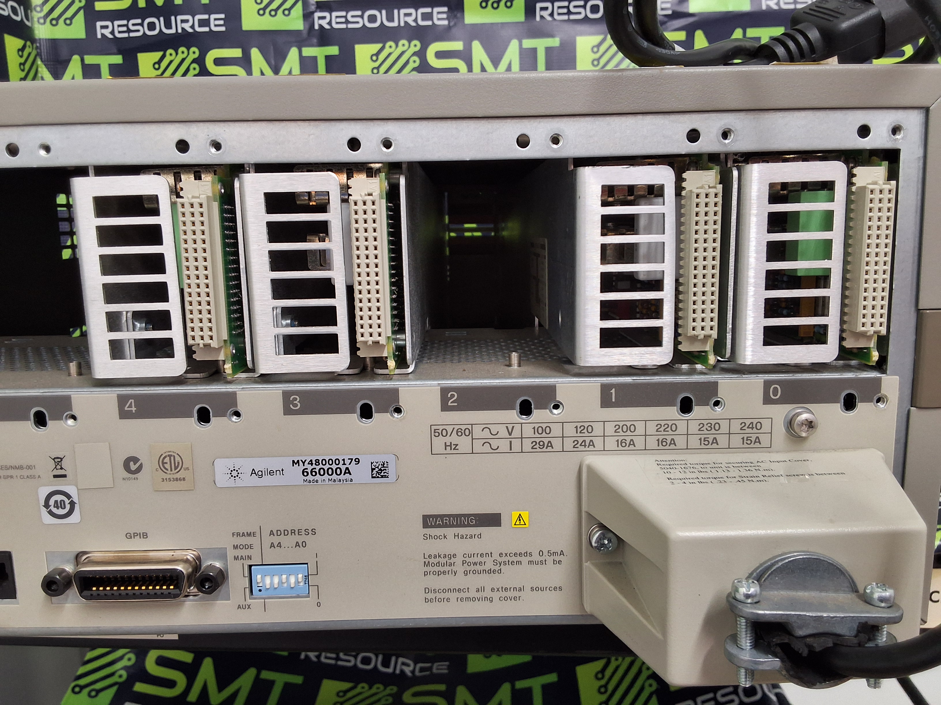 Used AGILENT 66000A MPS MAINFRAME WITH (2) 66101A AND (2) 66102A MODULES 