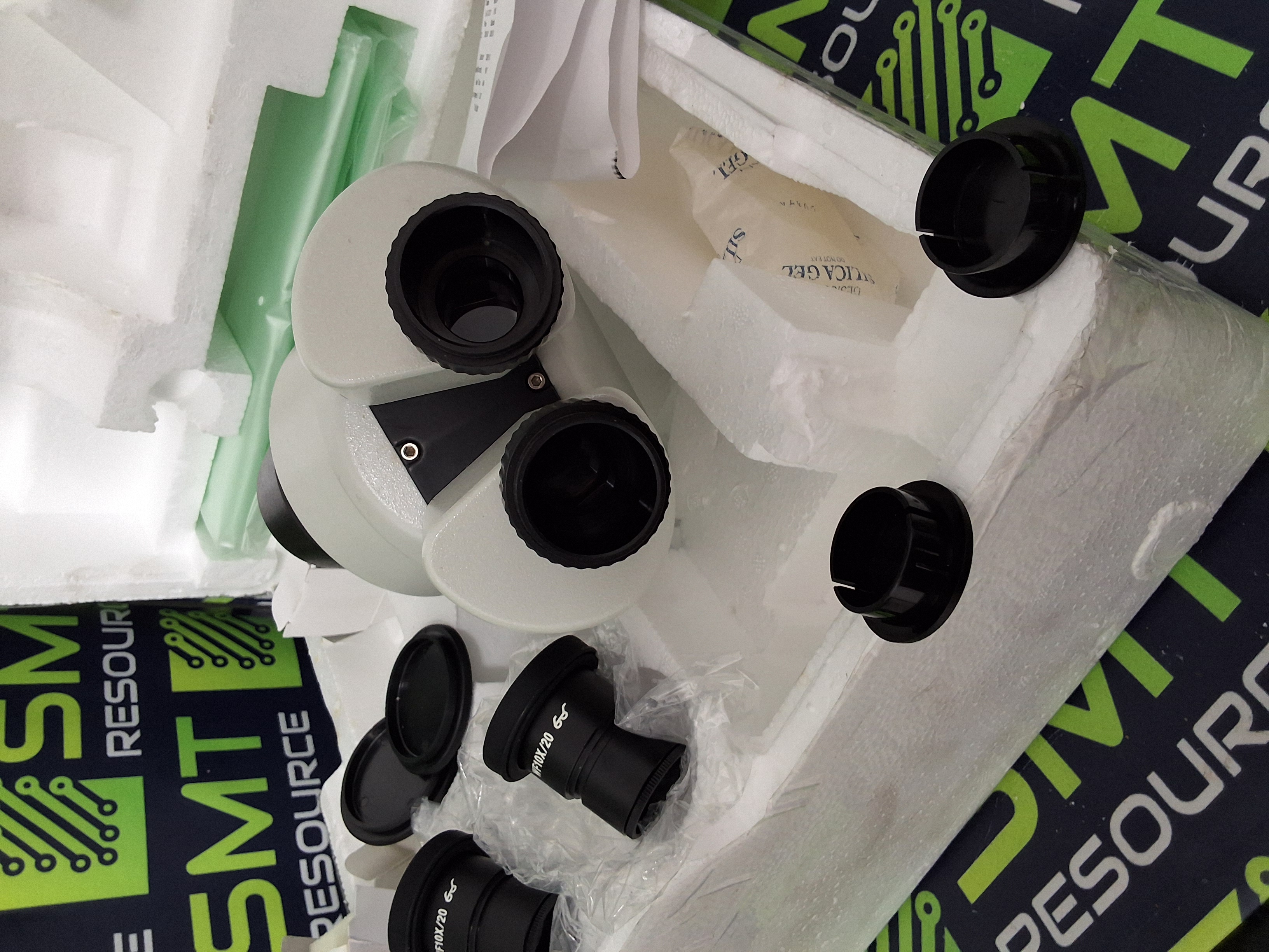 Used AmScope SM-4B 7X-45X BINOCULAR STEREO ZOOM MICROSCOPE 