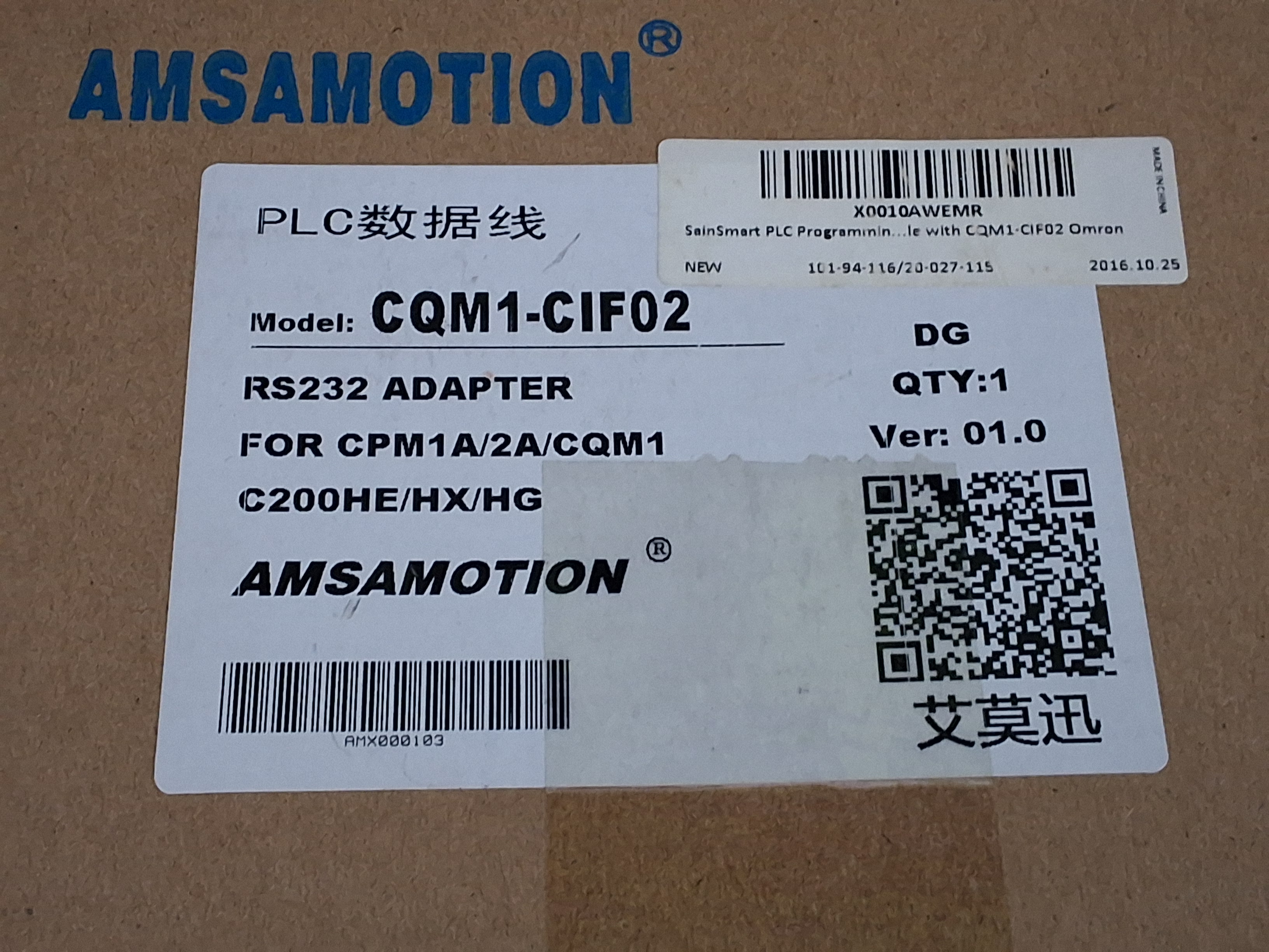 OMRON CQM1-CIF02 PLC PROGRAMMING AND COMMUNICATION CABLE - BRAND NEW