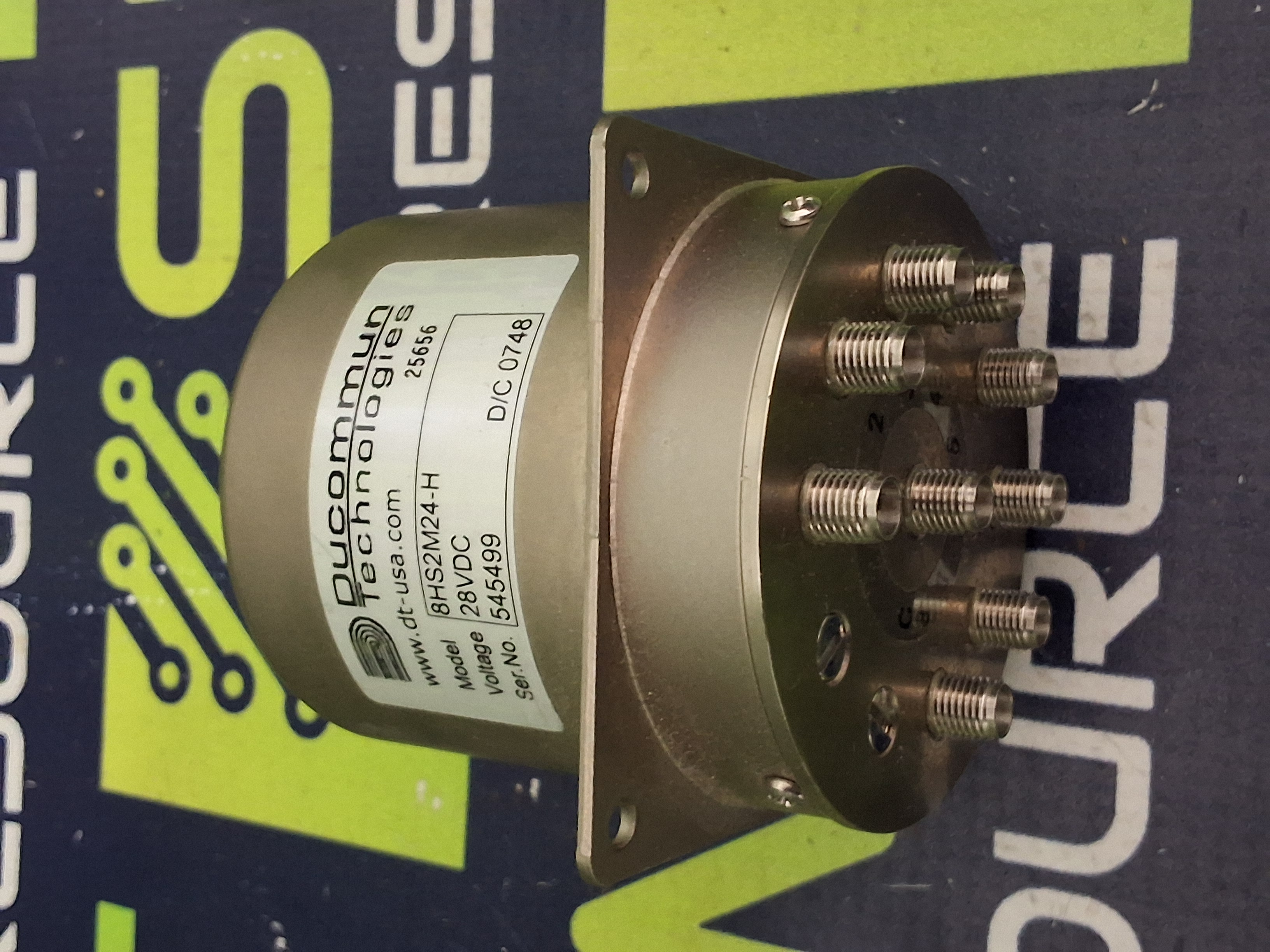 Used DUCOMMUN TECHNOLOGIES 8HS2M24-H COAXIAL SWITCH 28VDC