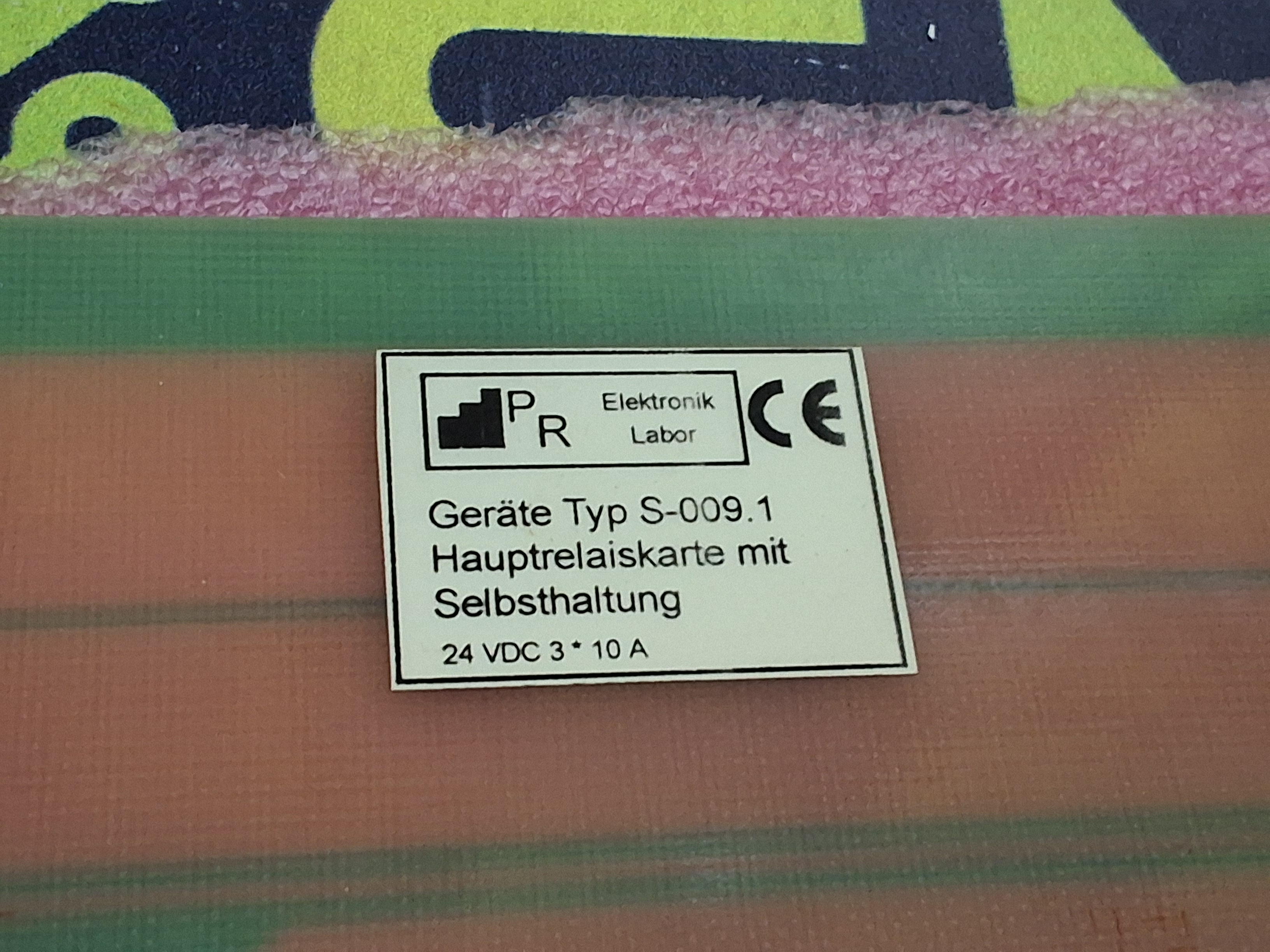 Used ELEKTRONIK LABOR DEVICE TYPE S-009.1 MAIN RELAY BOARD WITH SELF-HOLDING 