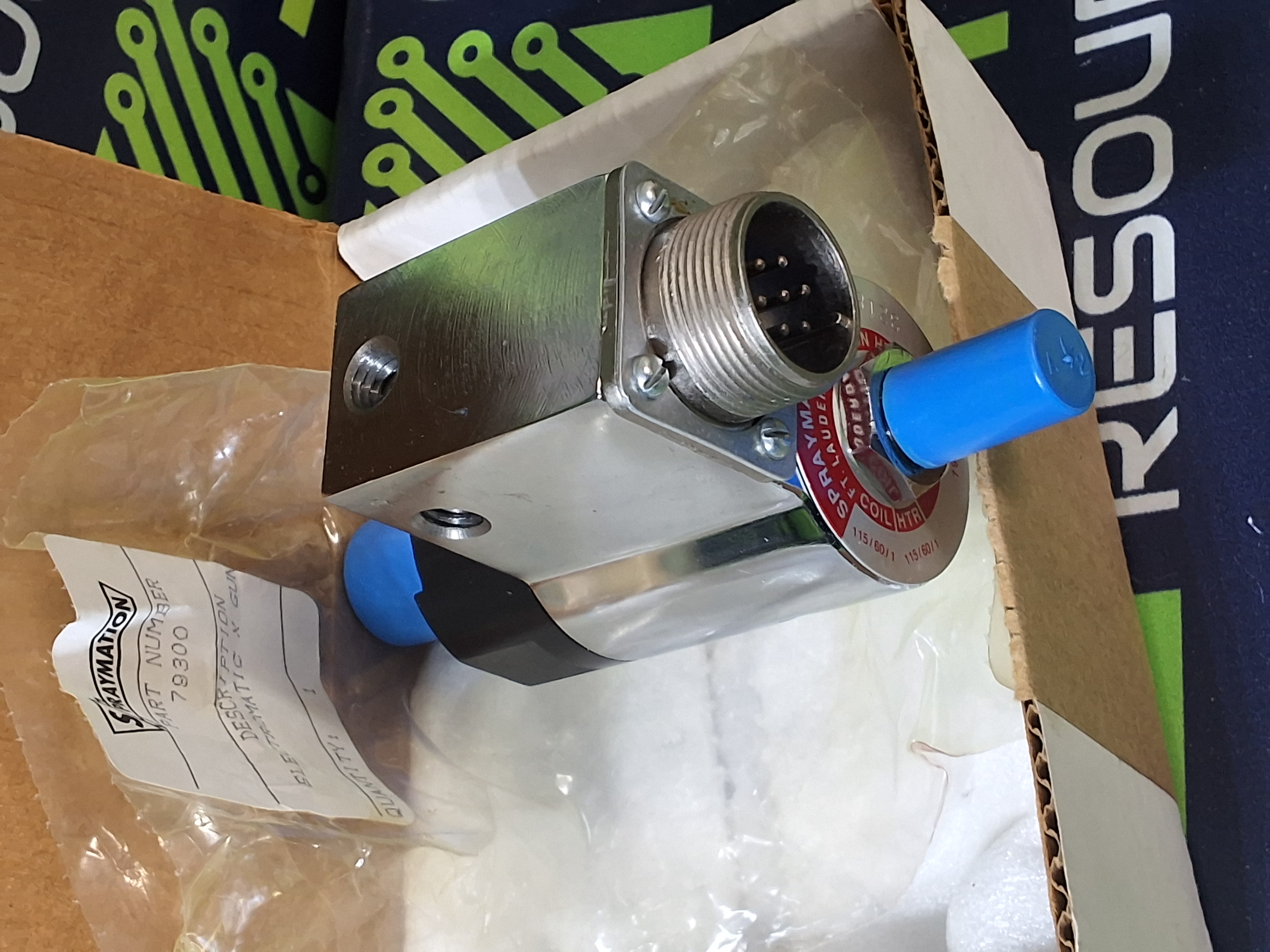 SPRAYMATION INC. 79300 ELECTROMATIC X GUN HOT MELT APPLICATOR HEAD 115VAC 60Hz - BRAND NEW