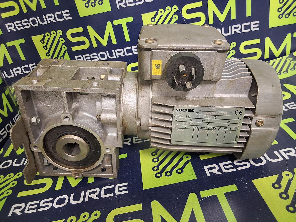 Used SOLTEC 3 LS56 MOTOR WITH LEROY SOMER MB2101 M50 C WORM GEAR REDUCER