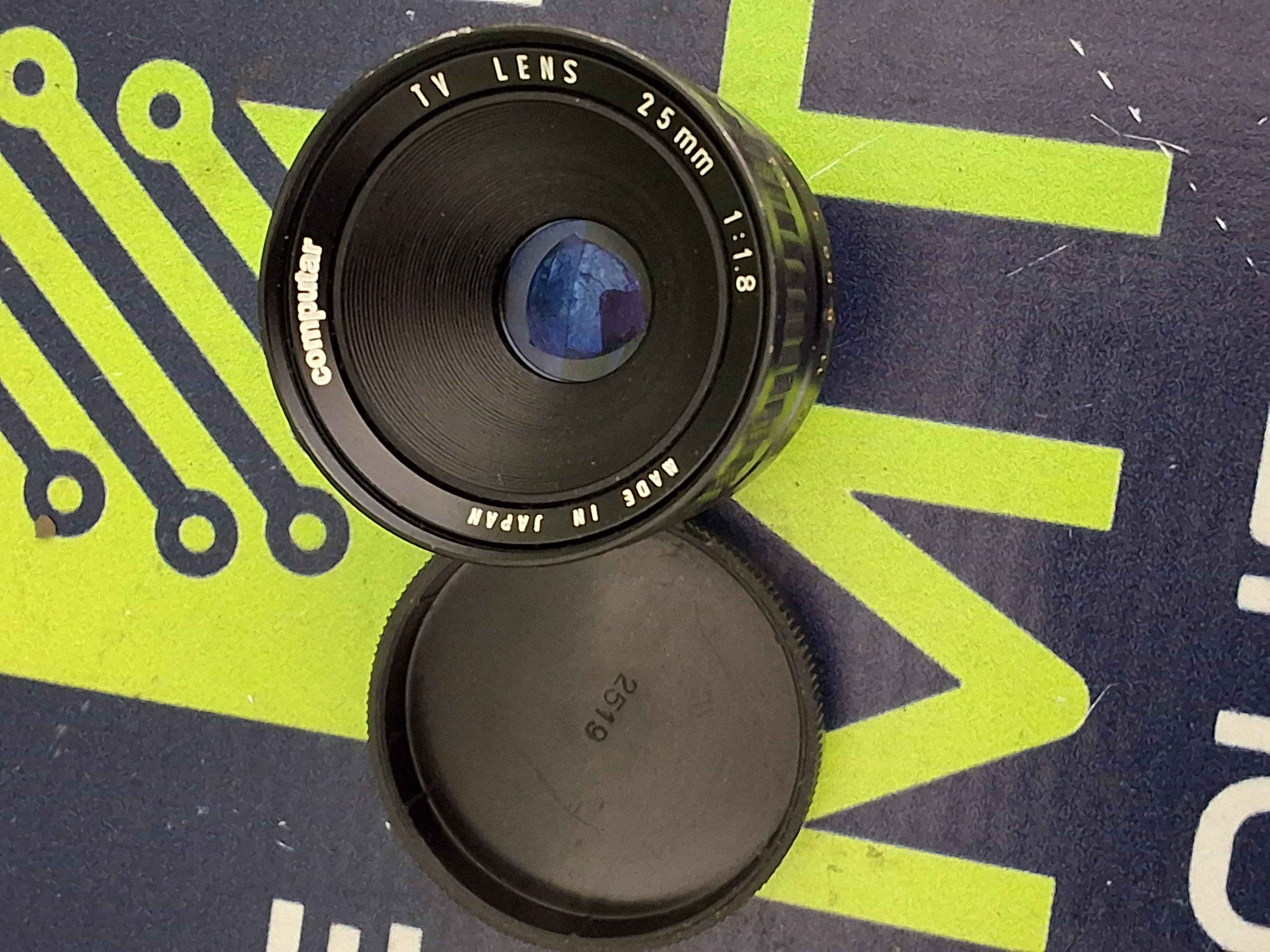 Used COMPUTAR TV LENS 25mm 1:1.8 C-MOUNT