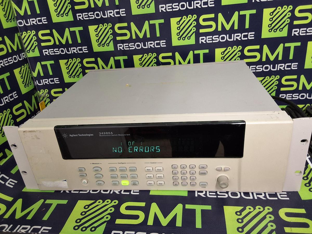 Used AGILENT / KEYSIGHT 34980A MULTIFUNCTION SWITCH / MEASURE DATA ACQUISITION UNIT