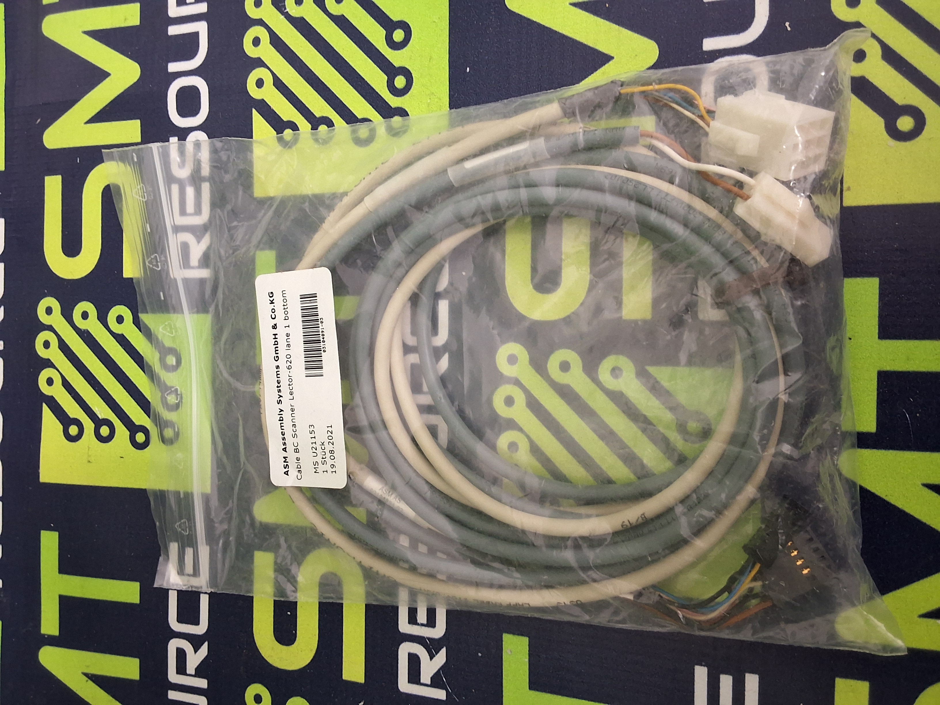 ASM ASSEMBLY SYSTEMS 03104891-03 SCANNER CABLE / Cable BC scanner Lector-620 lane 1 bottom - BRAND NEW